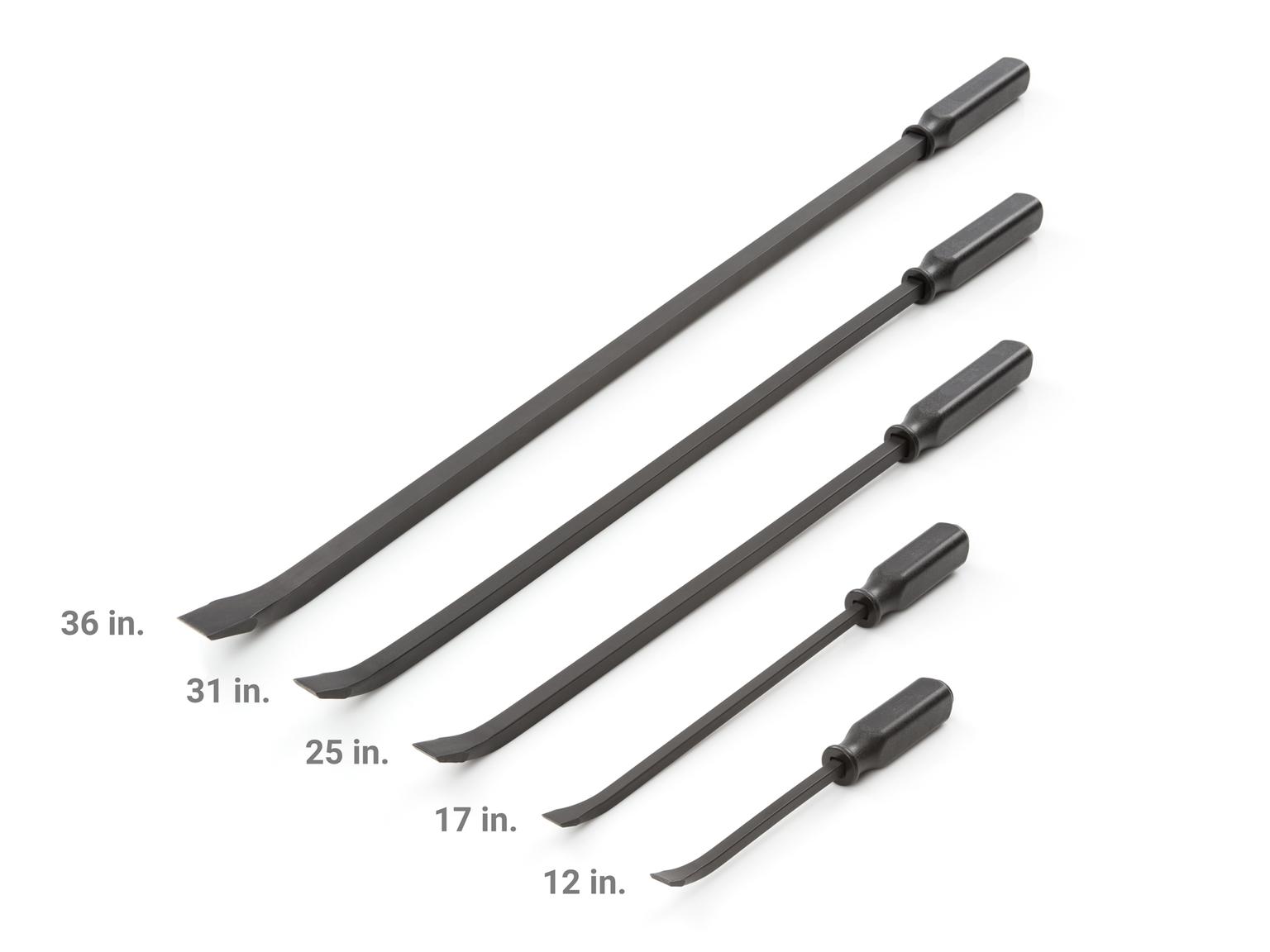 TEKTON LSQ90503-T Angled End Handled Pry Bar Set, 5-Piece (12, 17, 25, 31, 36 in.)