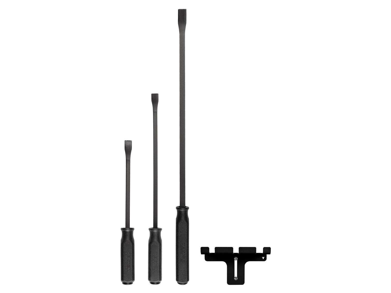 TEKTON LSQ96501-T Angled End Handled Pry Bar Set with Wall Hanger, 3-Piece (12, 17, 25 in.)