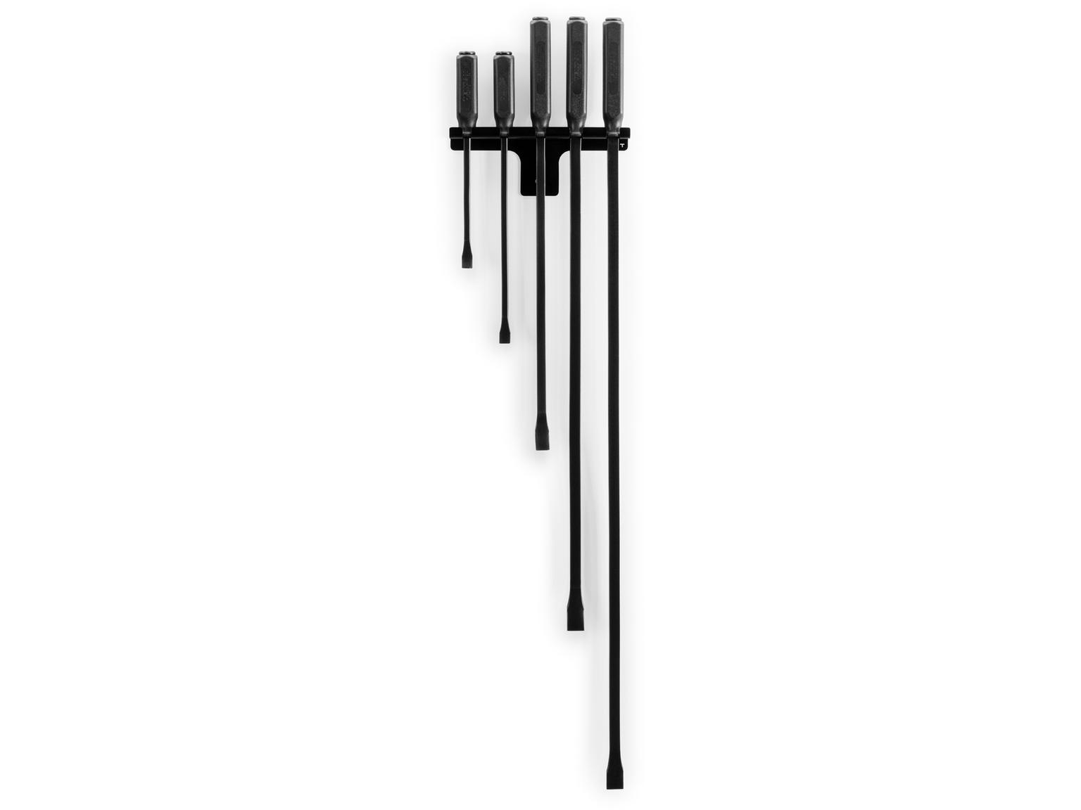 TEKTON LSQ96502-T Angled End Handled Pry Bar Set with Wall Hanger, 5-Piece (12, 17, 25, 36, 45 in.)