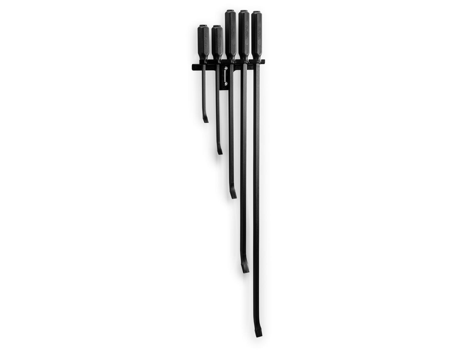 TEKTON LSQ96502-T Angled End Handled Pry Bar Set with Wall Hanger, 5-Piece (12, 17, 25, 36, 45 in.)