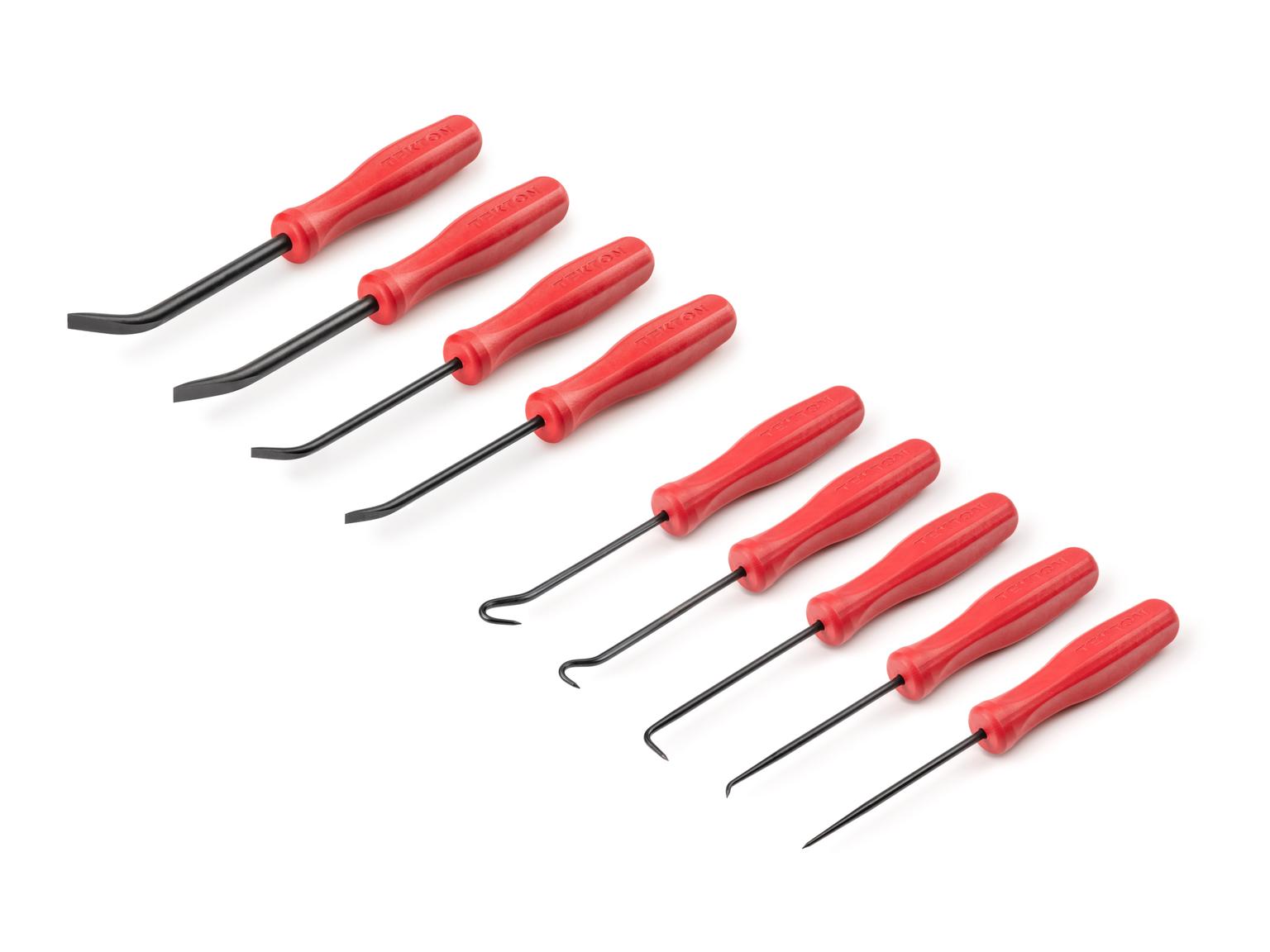 TEKTON LVR10001-T Pick, Hook, and Mini Pry Bar Set (9-Piece)