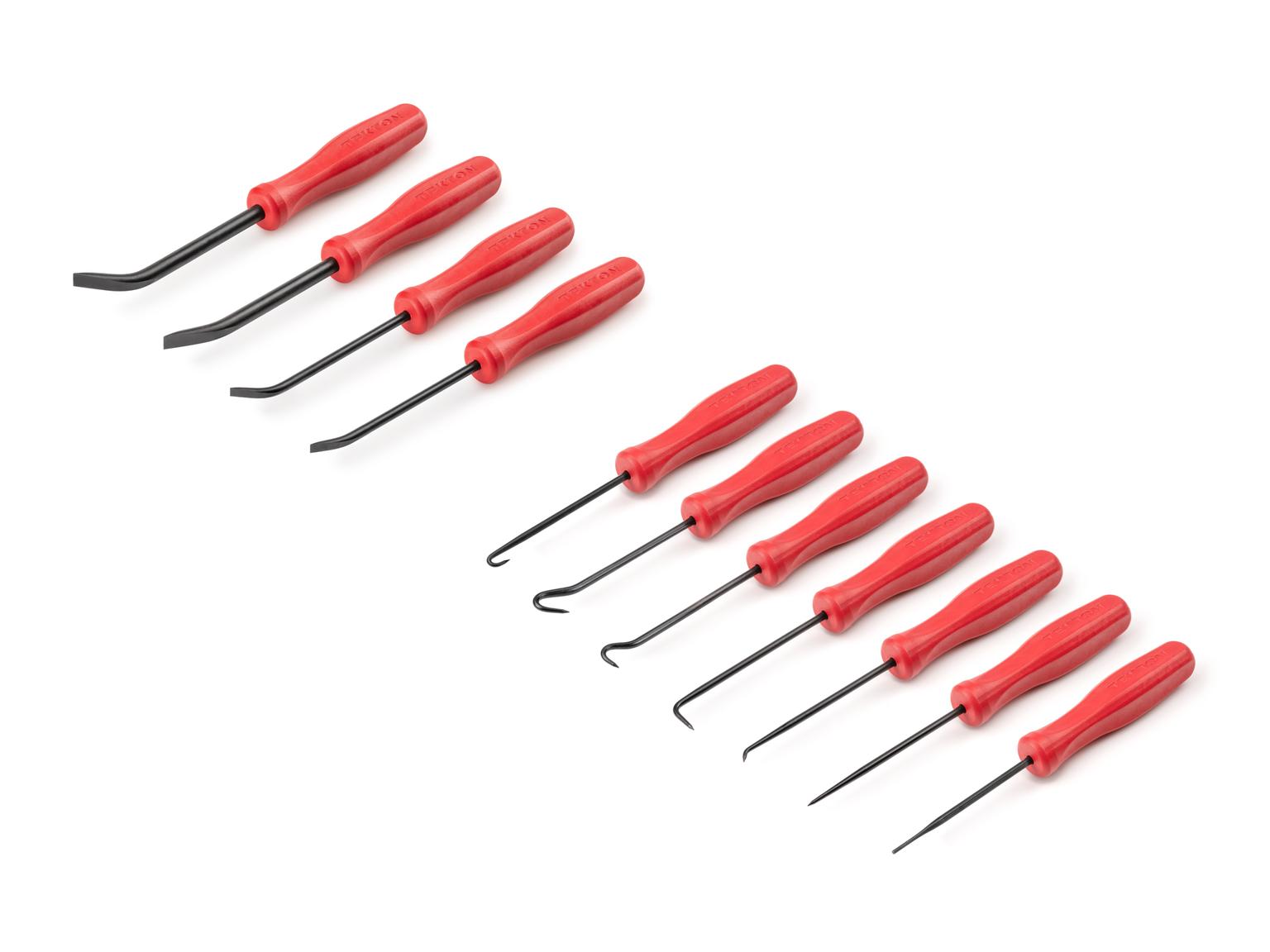 TEKTON LVR10002-T Pick, Hook, and Mini Pry Bar Set (11-Piece)