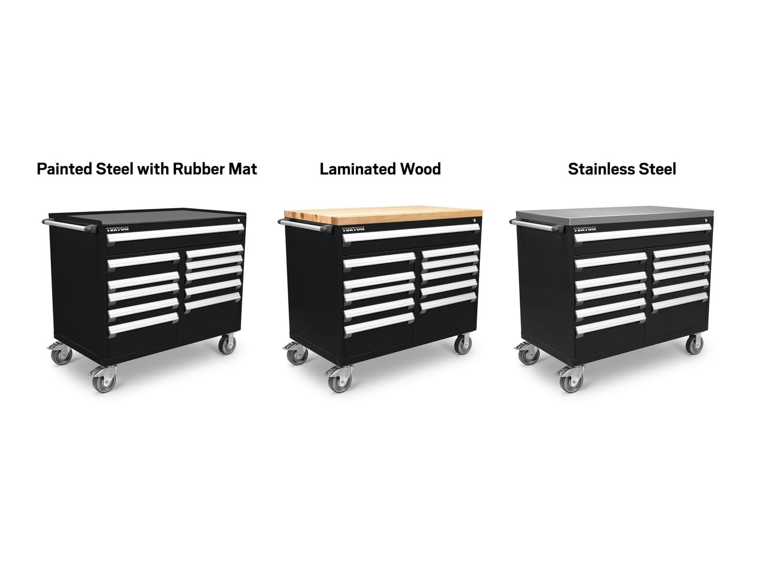 TEKTON OCL43101-T 11-Drawer 50/50 Split Bank Tool Cabinet, Black (48 W x 27 D x 41.5 H in.)