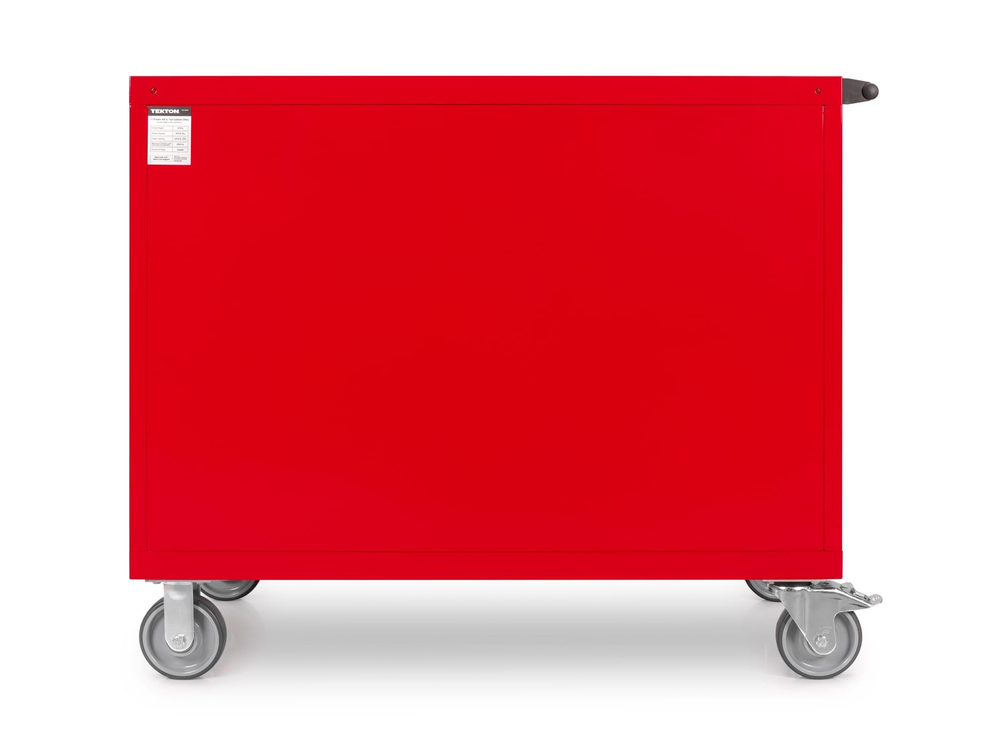 TEKTON OCL43201-T 11-Drawer 50/50 Split Bank Tool Cabinet, Red (48 W x 27 D x 41.5 H in.)