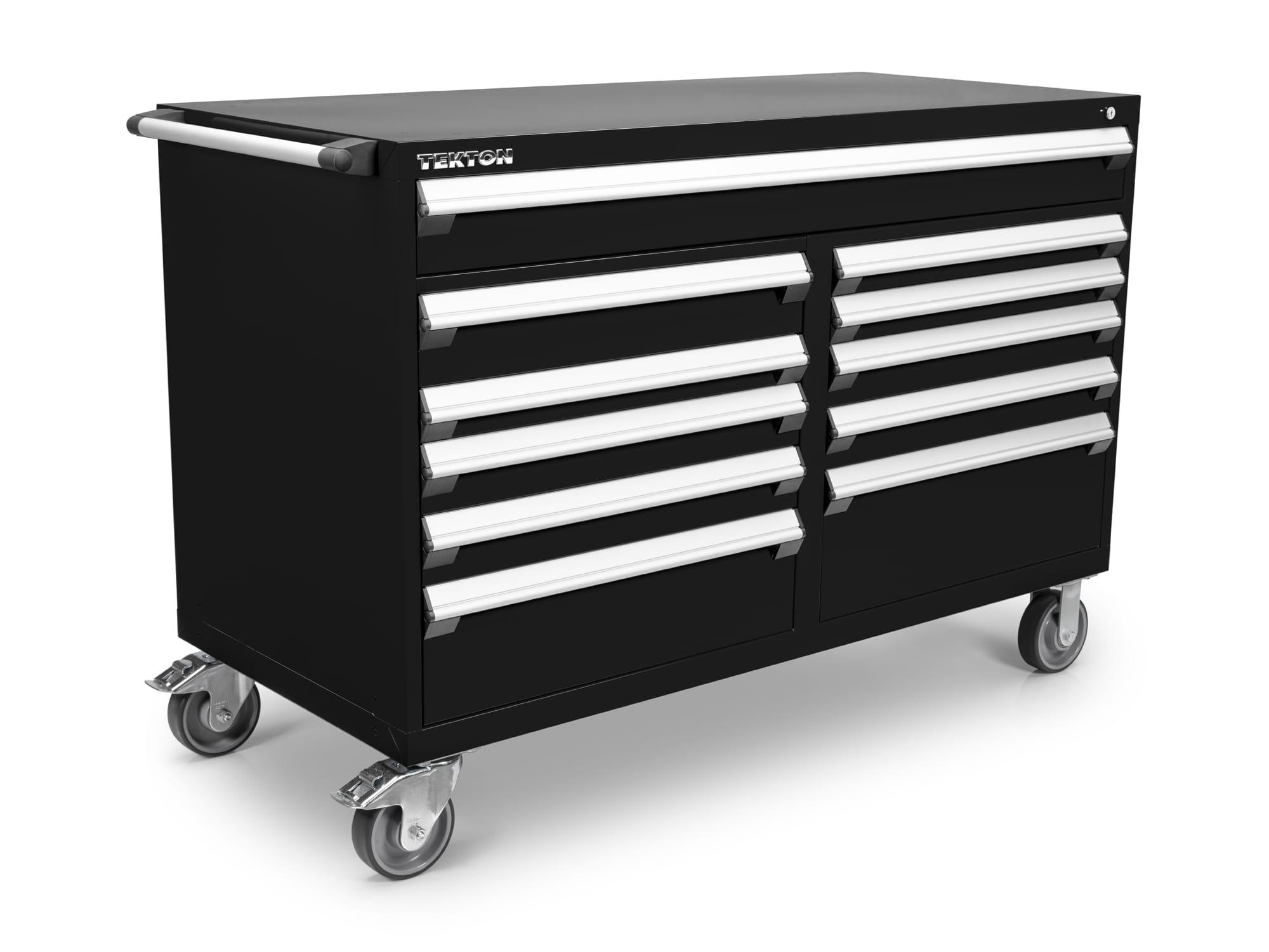 TEKTON OCL63101-T 11-Drawer 50/50 Split Bank Tool Cabinet, Black (60 W x 27 D x 41.5 H in.)