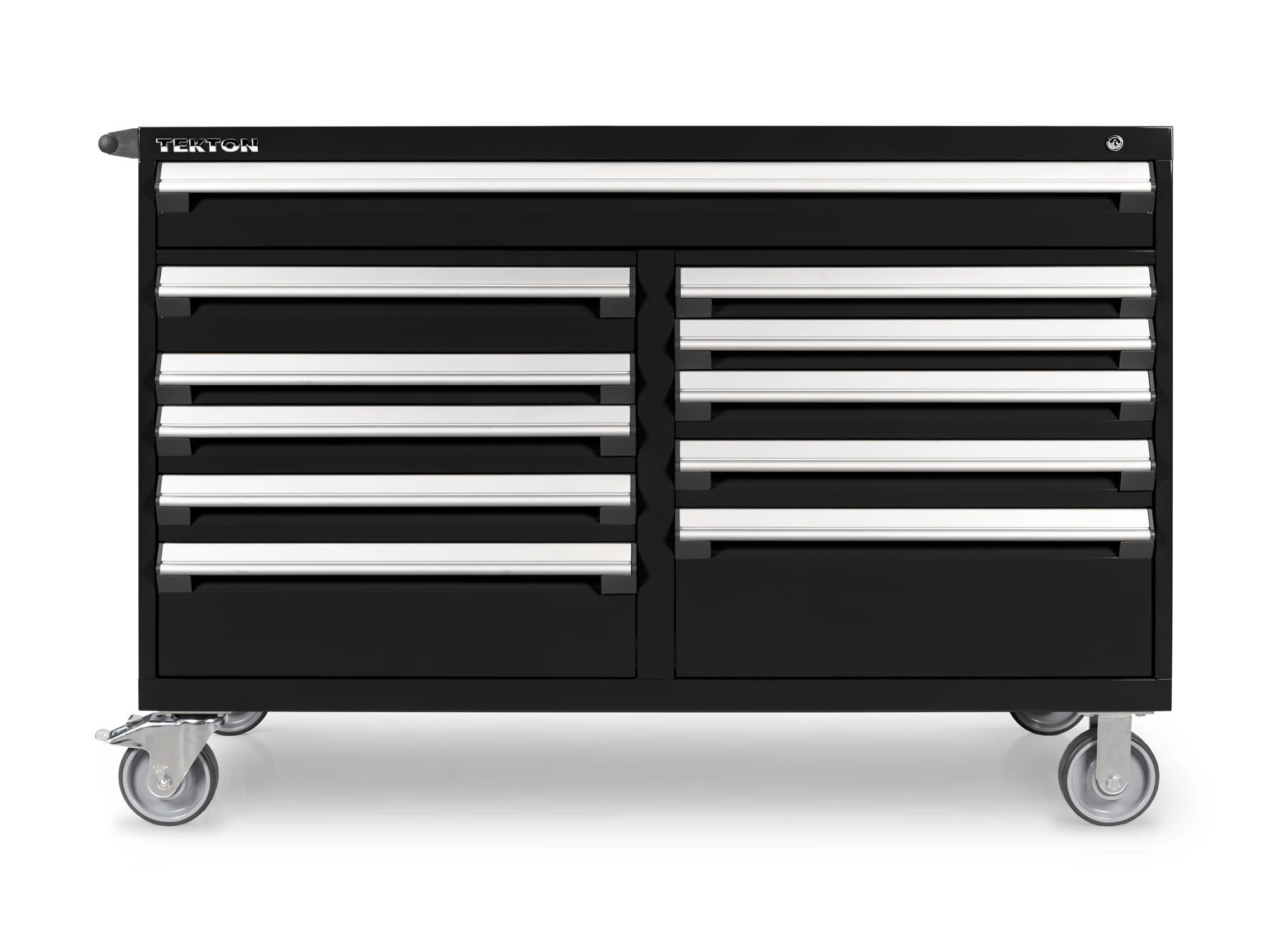 TEKTON OCL63101-T 11-Drawer 50/50 Split Bank Tool Cabinet, Black (60 W x 27 D x 41.5 H in.)