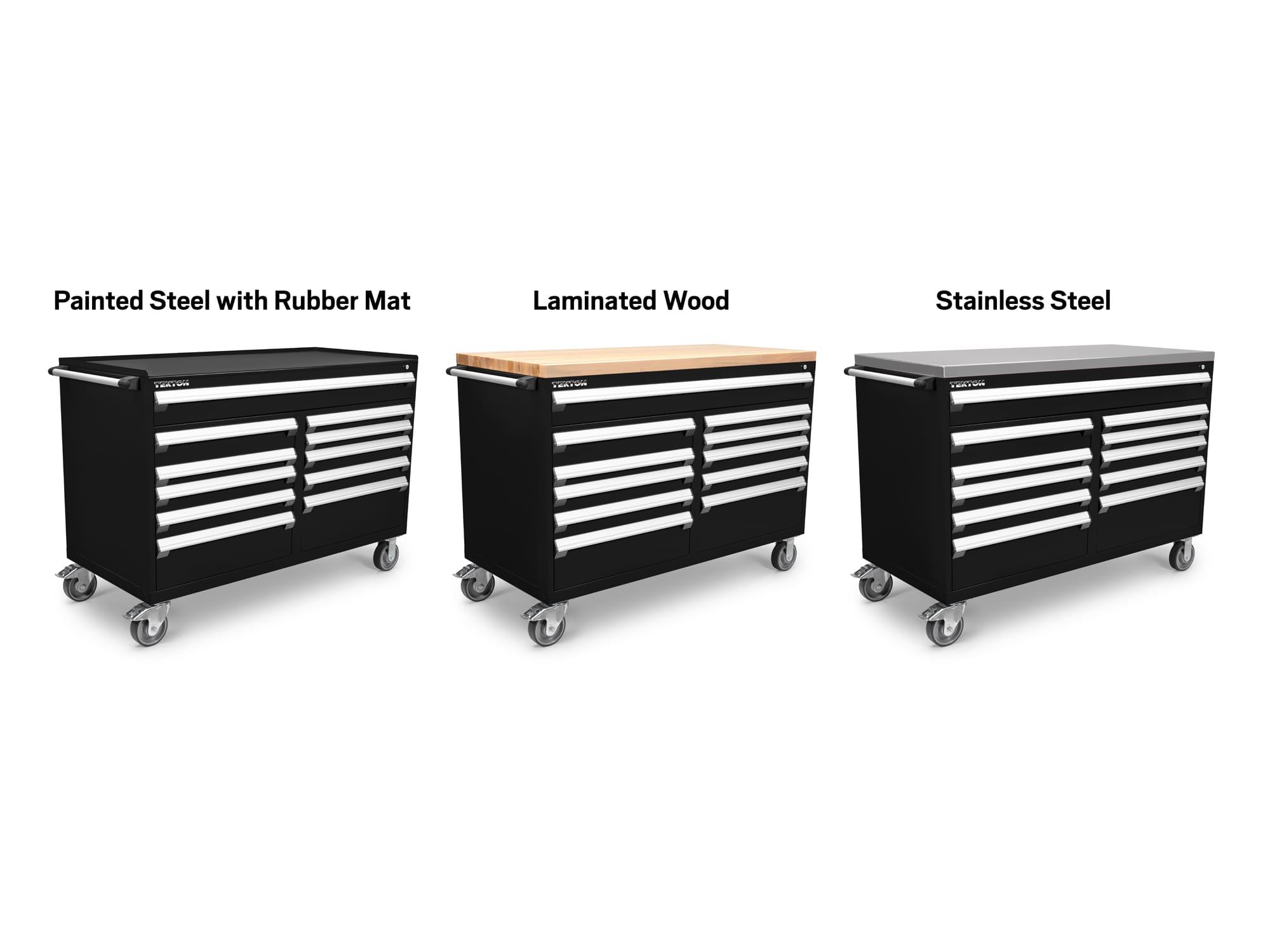 TEKTON OCL63101-T 11-Drawer 50/50 Split Bank Tool Cabinet, Black (60 W x 27 D x 41.5 H in.)