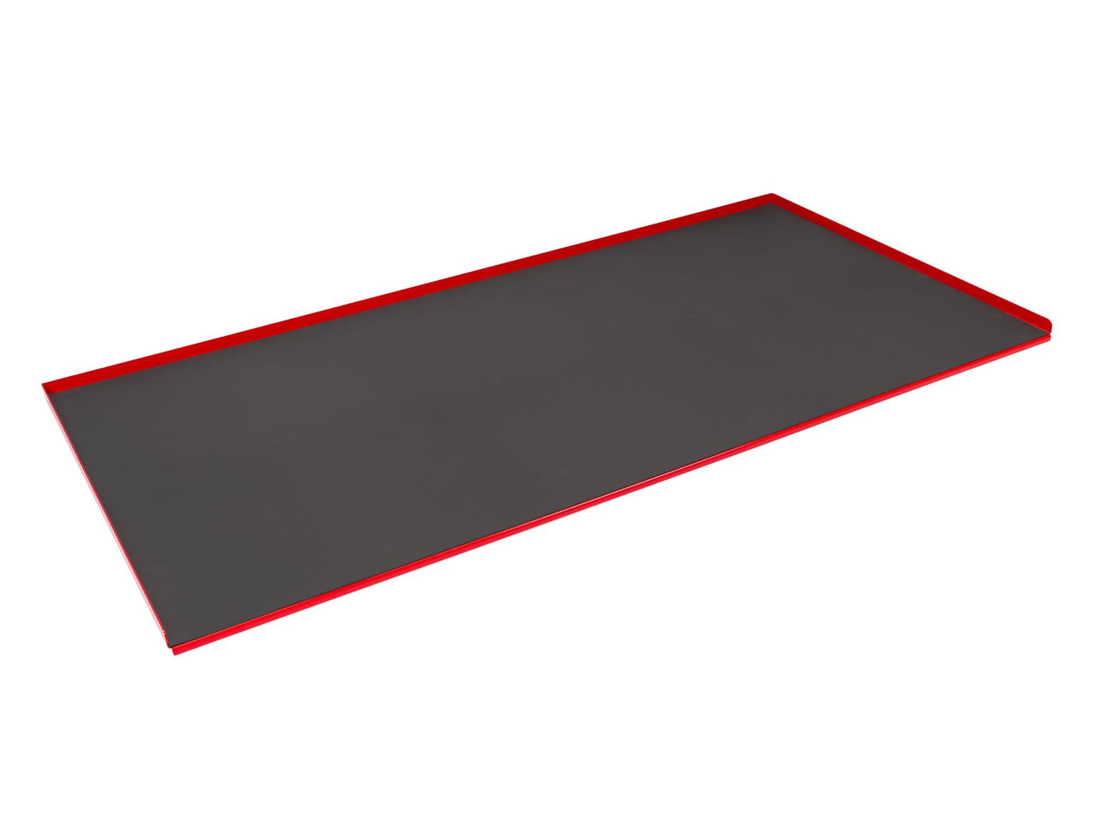 Red Painted Steel Top with Rubber Mat (60 W x 30 D in.)