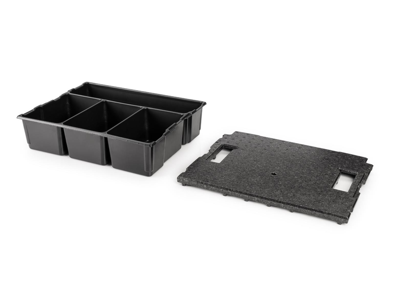 4-Cavity Parts Tray and Lid Insert for Stacking Tool Box