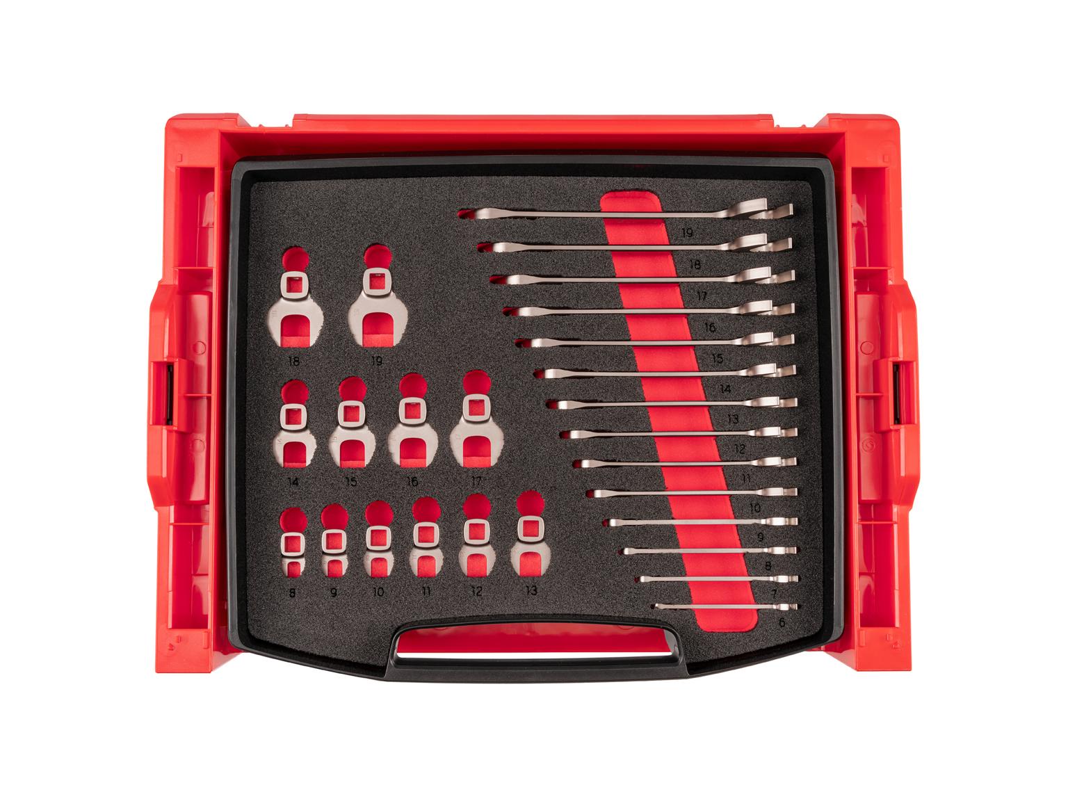 Angle Head and Crowfoot Wrench Set, 26-Piece (Open Top Drawer and Rack)