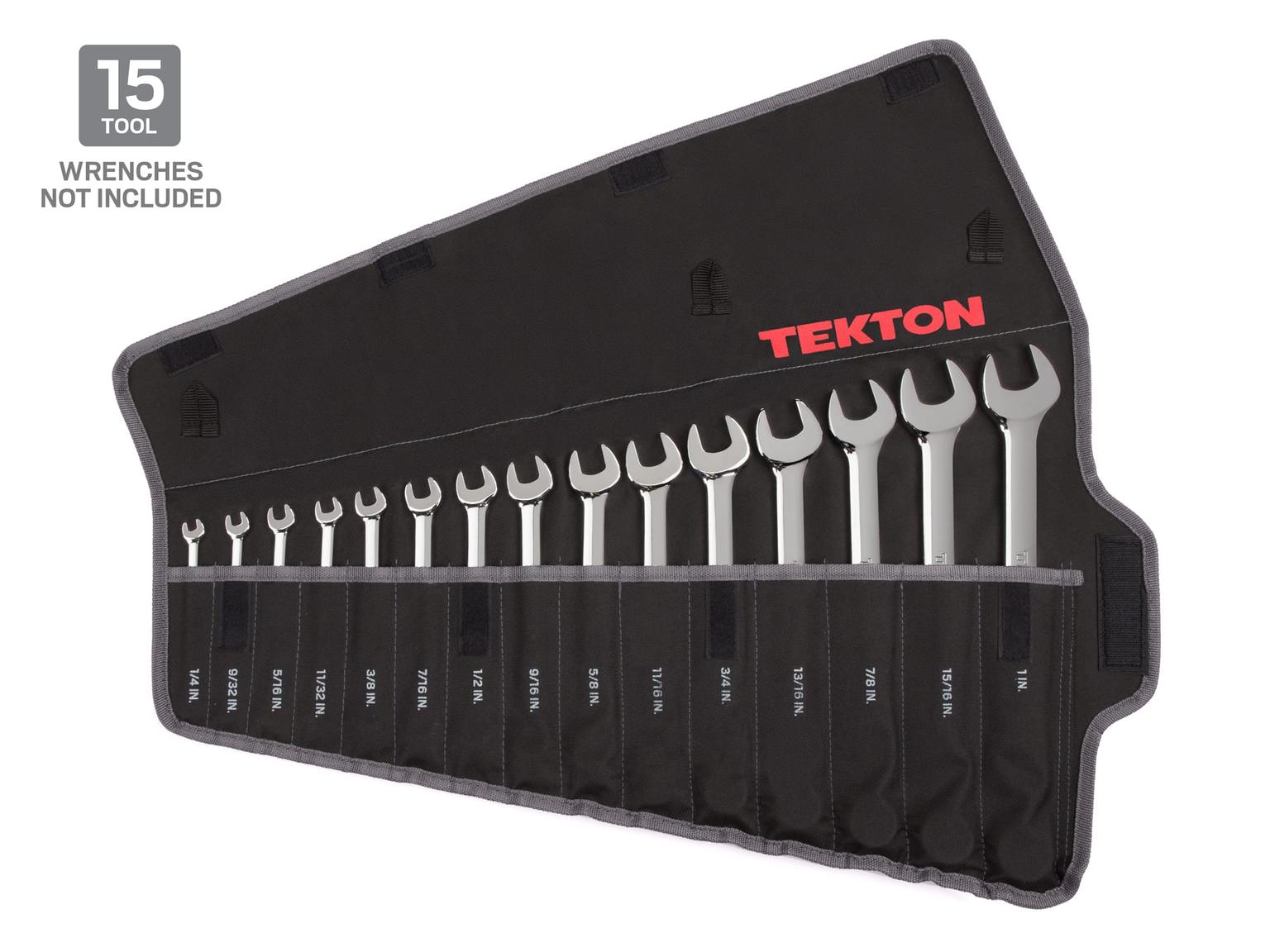 TEKTON ORG27315-T 15-Tool Combination Wrench Pouch (1/4-1 inch)