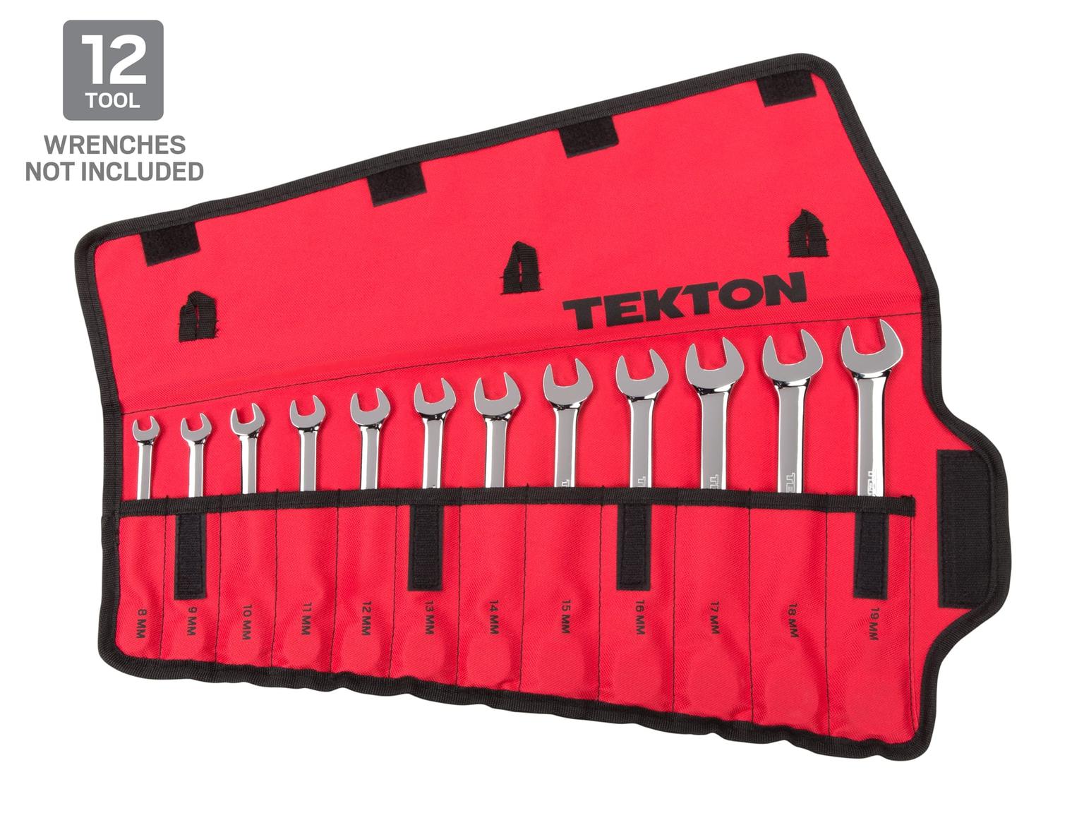 TEKTON ORG27412-T 12-Tool Ratcheting Combination Wrench Pouch (8-19 mm)