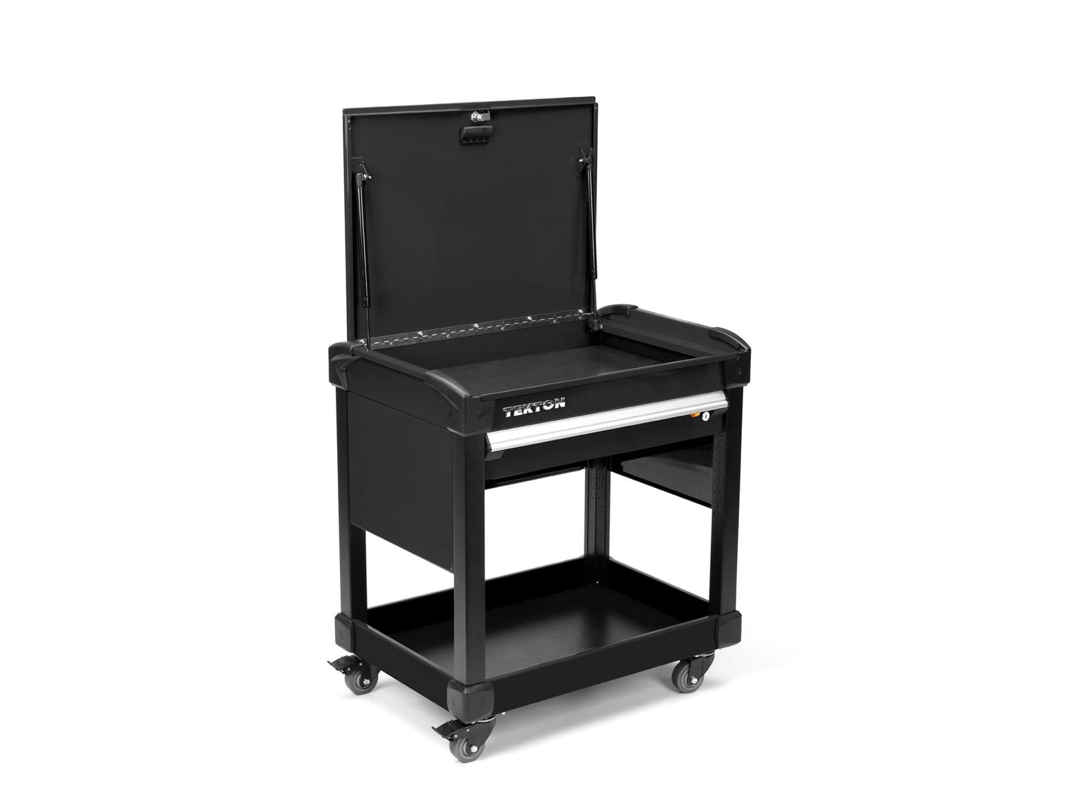 TEKTON ORG65101-T 33 Inch Tall 1-Drawer Tool Cart, Carbon (31" W x 33" H x 21" D) - Solid Sides