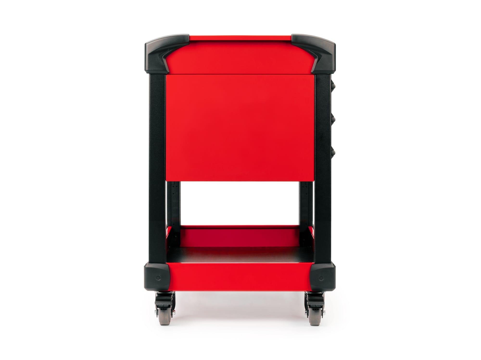 TEKTON ORG65205-T 33 Inch Tall 3-Drawer Tool Cart, Red (31" W x 33" H x 21" D) - Solid Sides