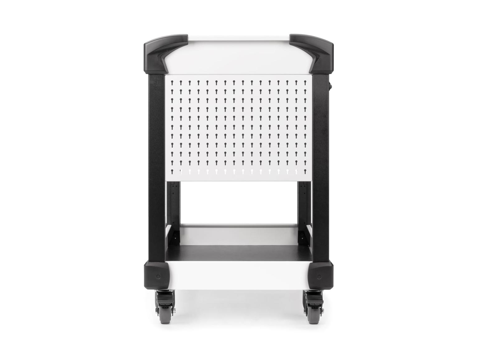 TEKTON ORG65302-T 33 Inch Tall 1-Drawer Tool Cart, White (31" W x 33" H x 21" D) - Pegboard Sides