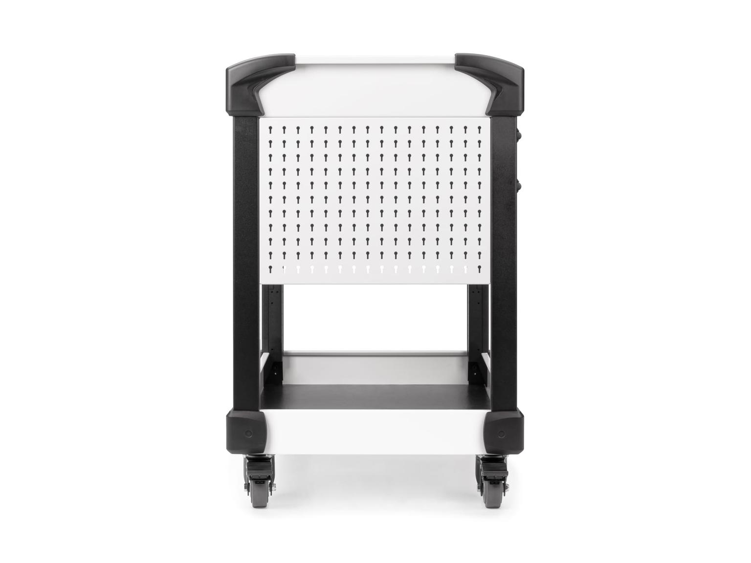 TEKTON ORG65304-T 33 Inch Tall 2-Drawer Tool Cart, White (31" W x 33" H x 21" D) - Pegboard Sides