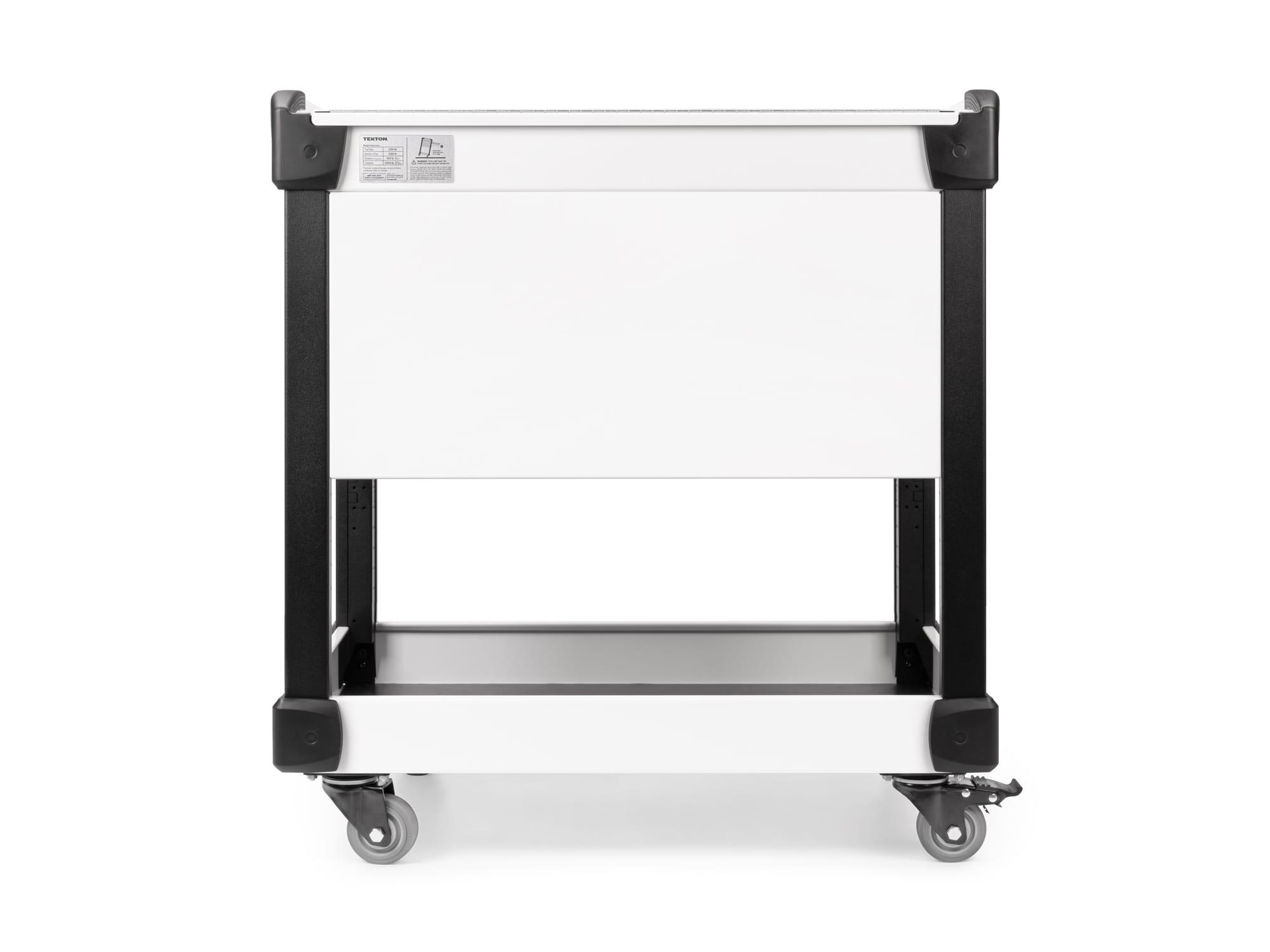 TEKTON ORG65304-T 33 Inch Tall 2-Drawer Tool Cart, White (31" W x 33" H x 21" D) - Pegboard Sides