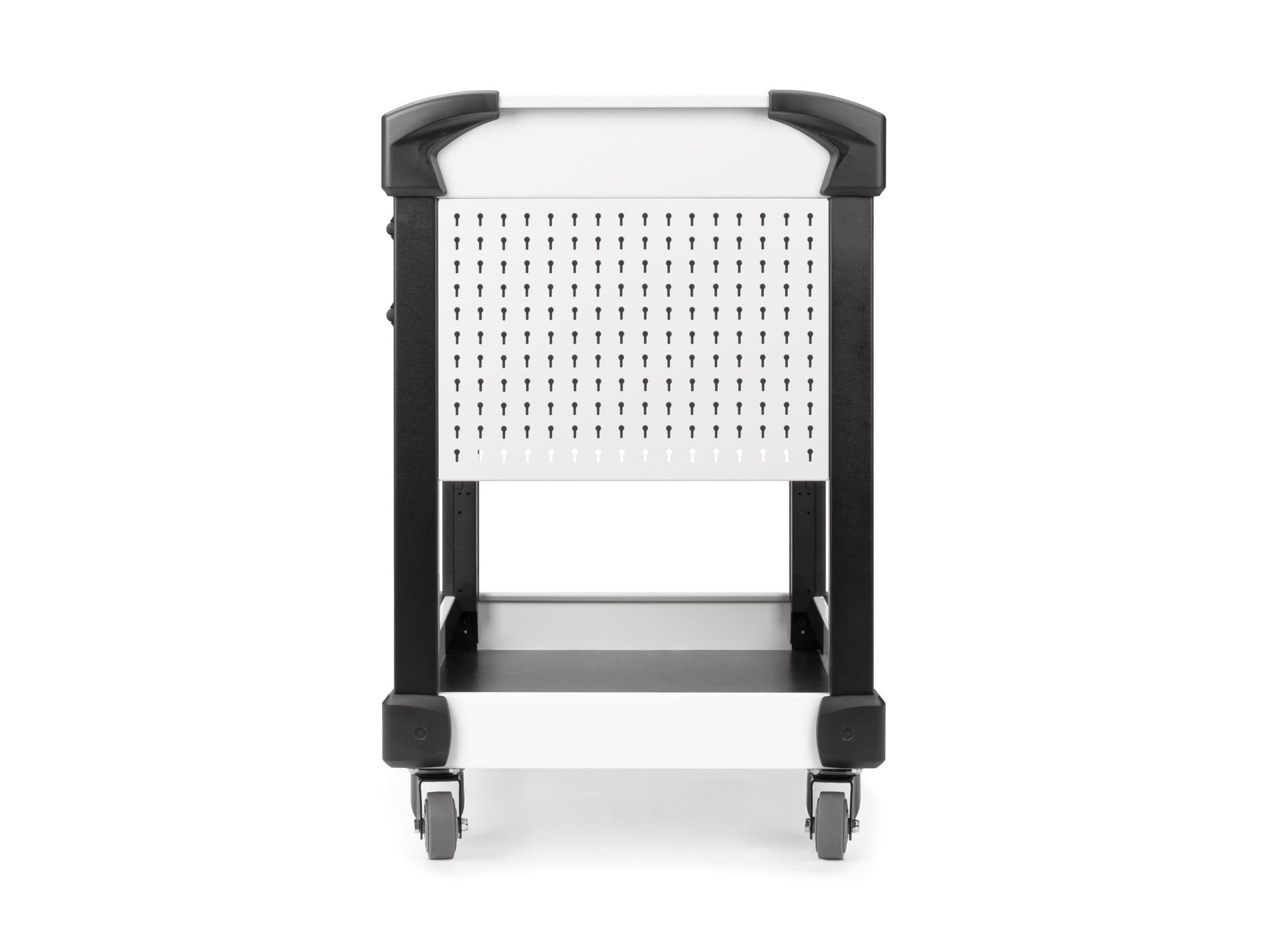 TEKTON ORG65304-T 33 Inch Tall 2-Drawer Tool Cart, White (31" W x 33" H x 21" D) - Pegboard Sides
