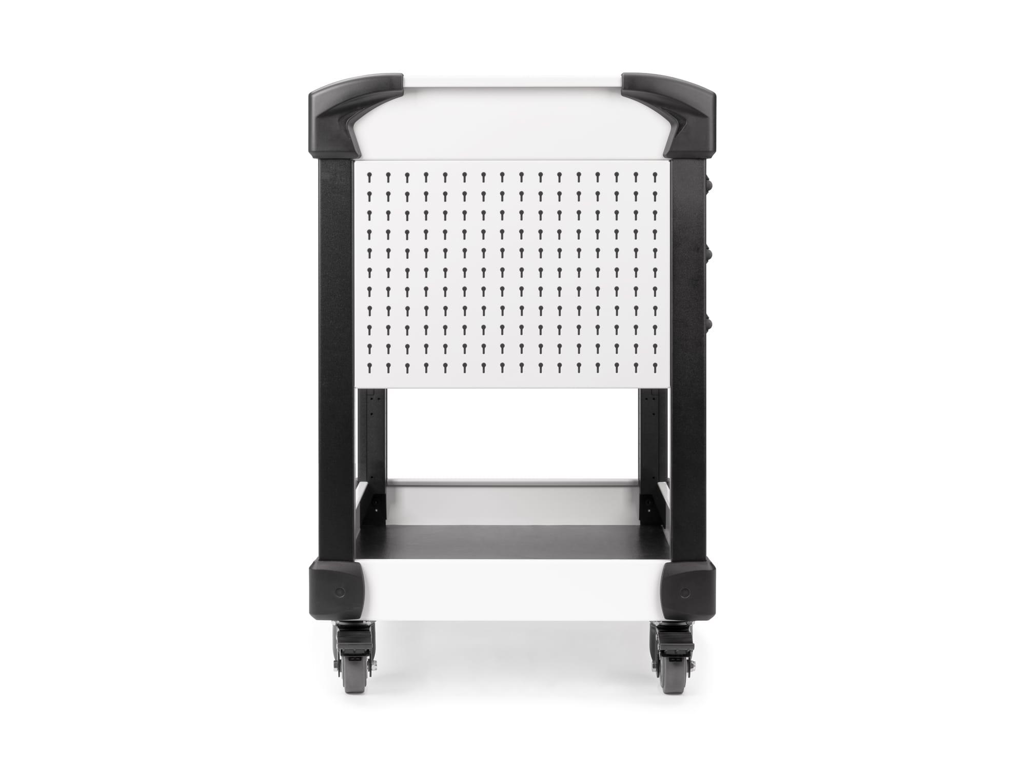 TEKTON ORG65306-T 33 Inch Tall 3-Drawer Tool Cart, White (31" W x 33" H x 21" D) - Pegboard Sides