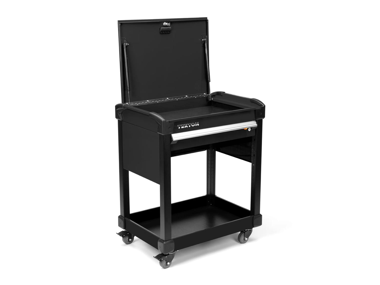 TEKTON ORG66101-T 37 Inch Tall 1-Drawer Tool Cart, Carbon (31" W x 37" H x 21" D) - Solid Sides