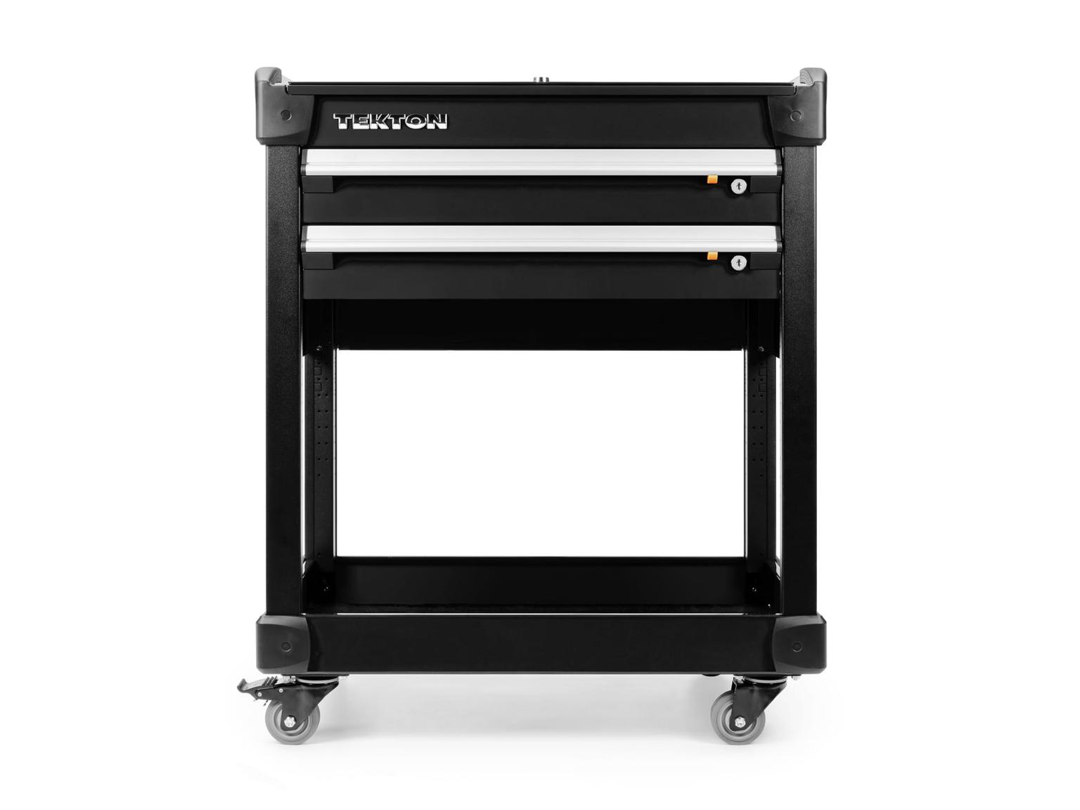 TEKTON ORG66103-T 37 Inch Tall 2-Drawer Tool Cart, Carbon (31" W x 37" H x 21" D) - Solid Sides