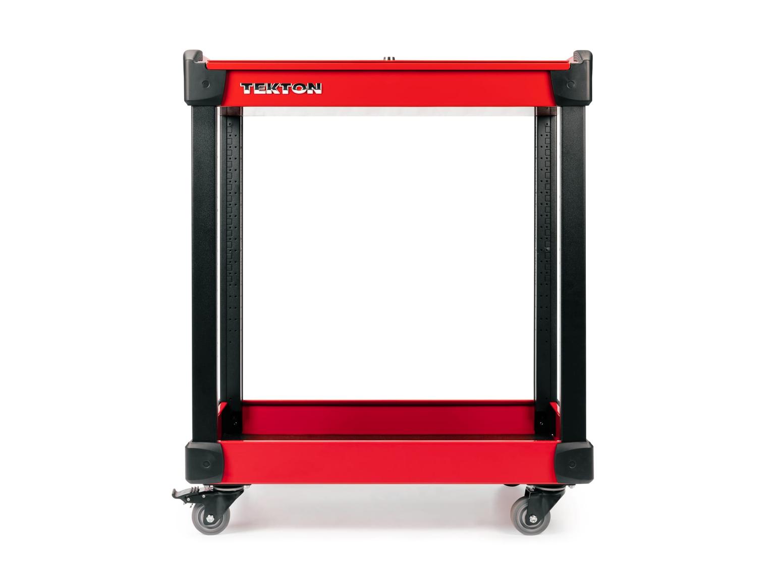 TEKTON ORG66200-T 37 Inch Tall 0-Drawer Tool Cart, Red (31" W x 37" H x 21" D)