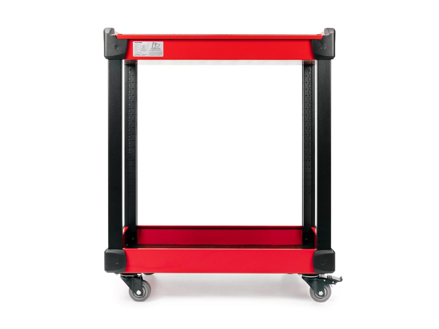 TEKTON ORG66200-T 37 Inch Tall 0-Drawer Tool Cart, Red (31" W x 37" H x 21" D)