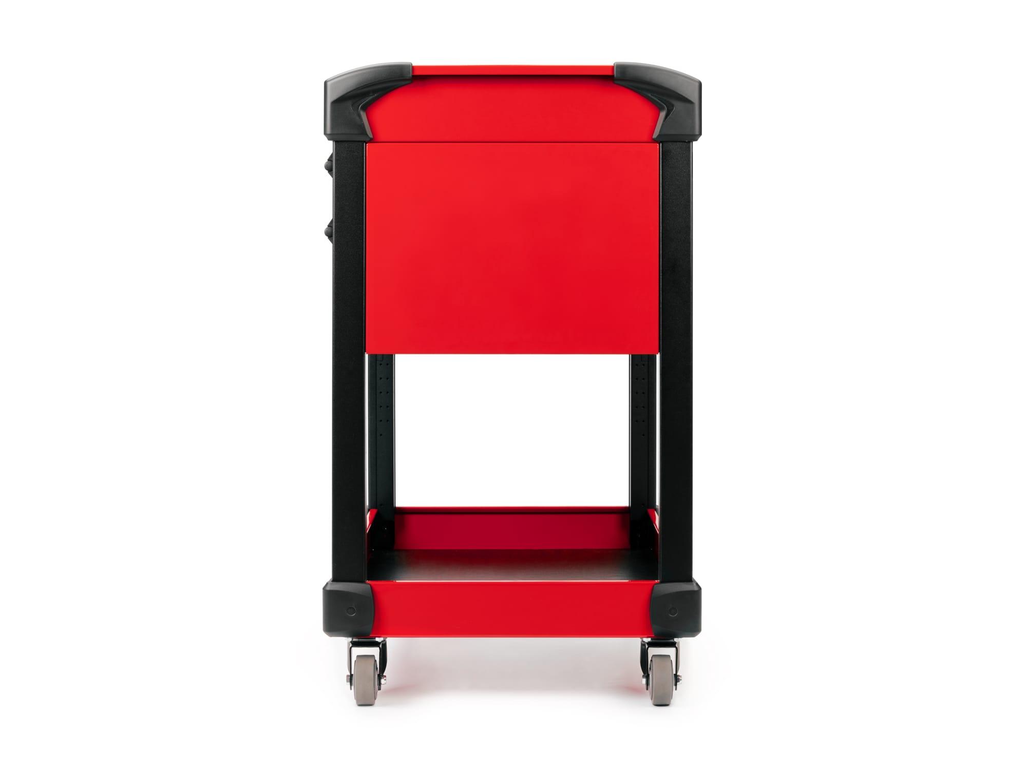 TEKTON ORG66203-T 37 Inch Tall 2-Drawer Tool Cart, Red (31" W x 37" H x 21" D) - Solid Sides
