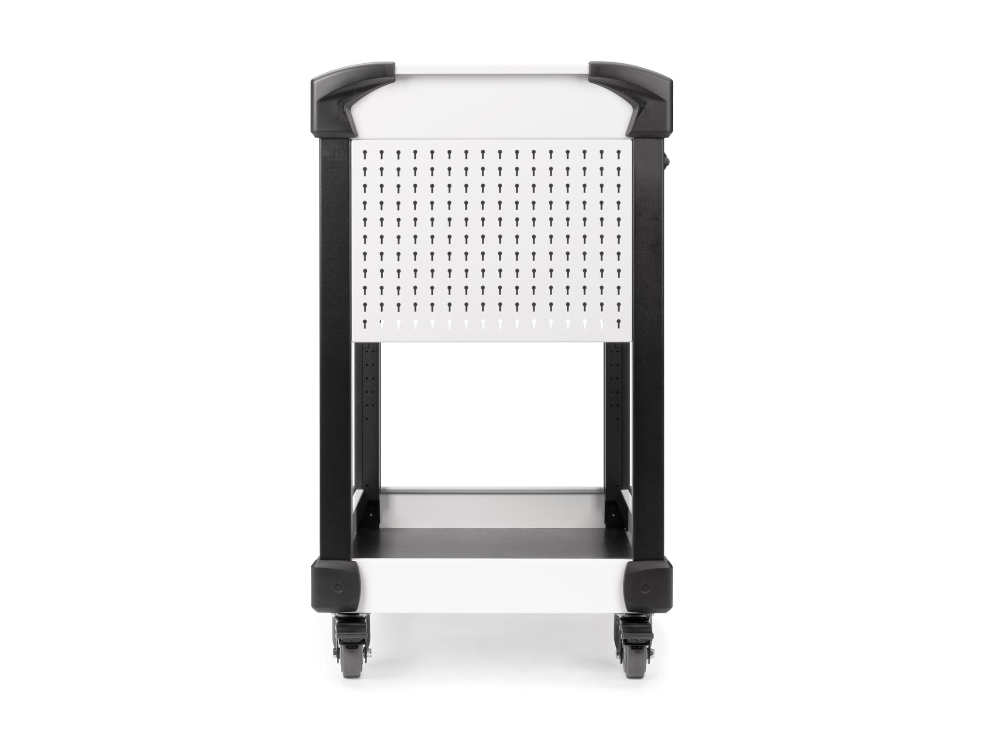 TEKTON ORG66302-T 37 Inch Tall 1-Drawer Tool Cart, White (31" W x 37" H x 21" D) - Pegboard Sides