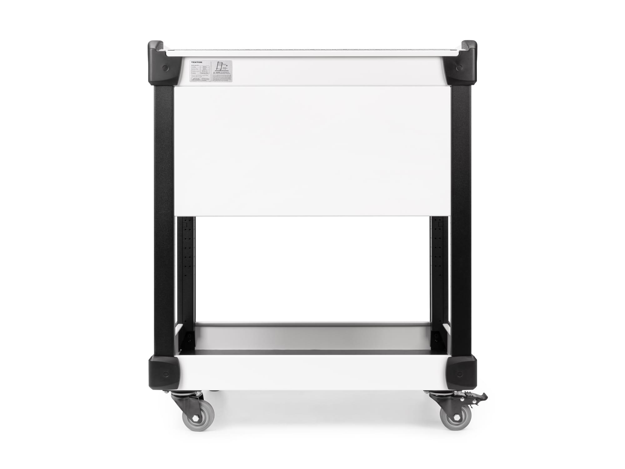 TEKTON ORG66302-T 37 Inch Tall 1-Drawer Tool Cart, White (31" W x 37" H x 21" D) - Pegboard Sides