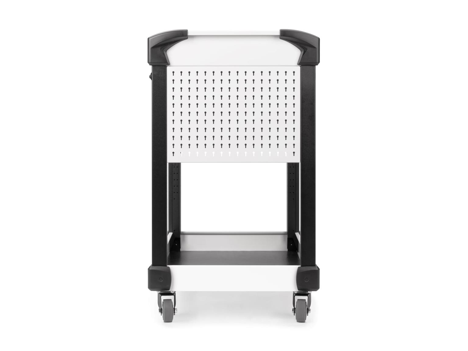 TEKTON ORG66302-T 37 Inch Tall 1-Drawer Tool Cart, White (31" W x 37" H x 21" D) - Pegboard Sides