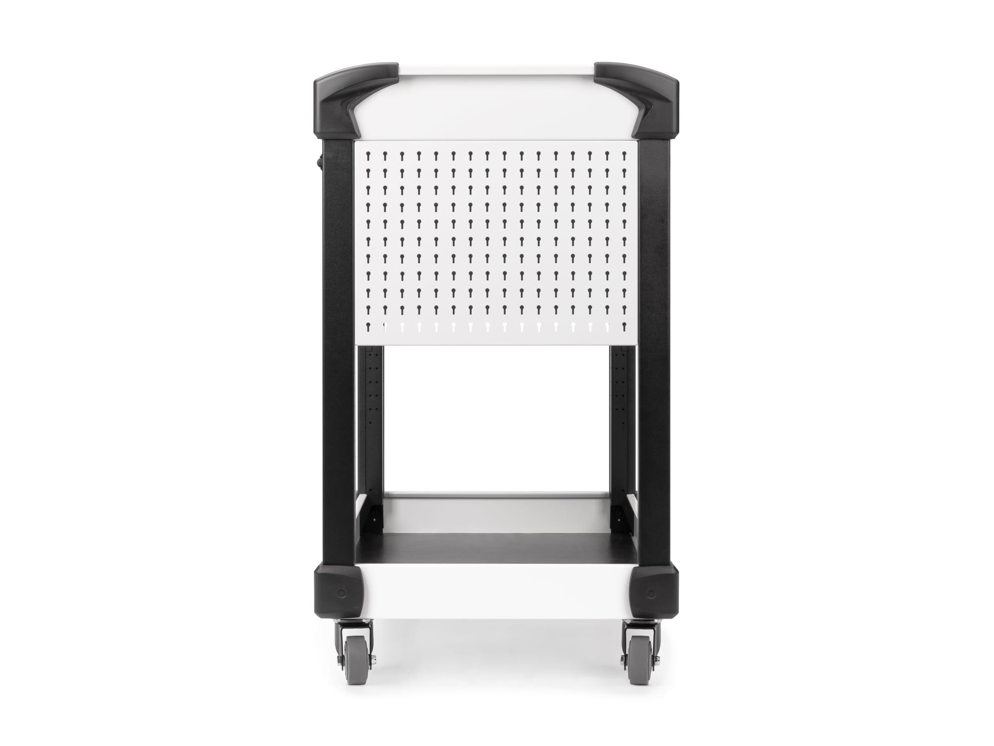 TEKTON ORG66302-T 37 Inch Tall 1-Drawer Tool Cart, White (31" W x 37" H x 21" D) - Pegboard Sides