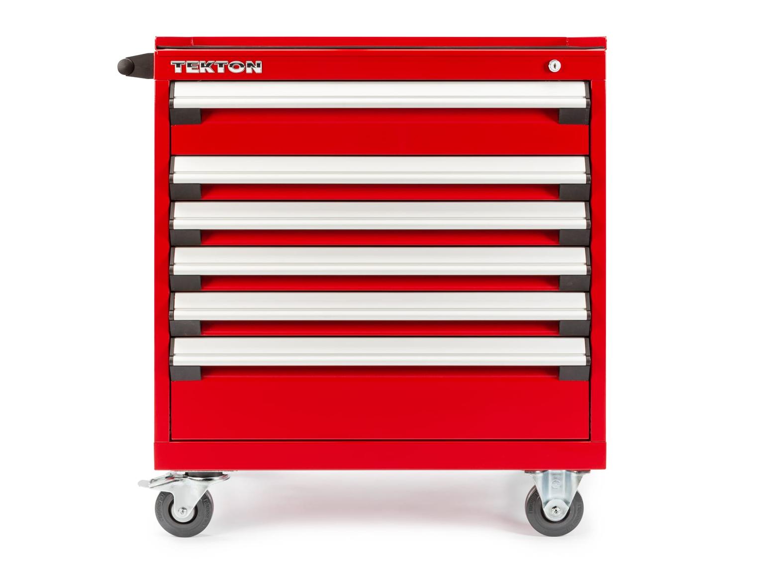 TEKTON ORG71200-T 30 Inch Wide 6-Drawer Tool Cabinet, Red (30" W x 34.25" H x 24" D)