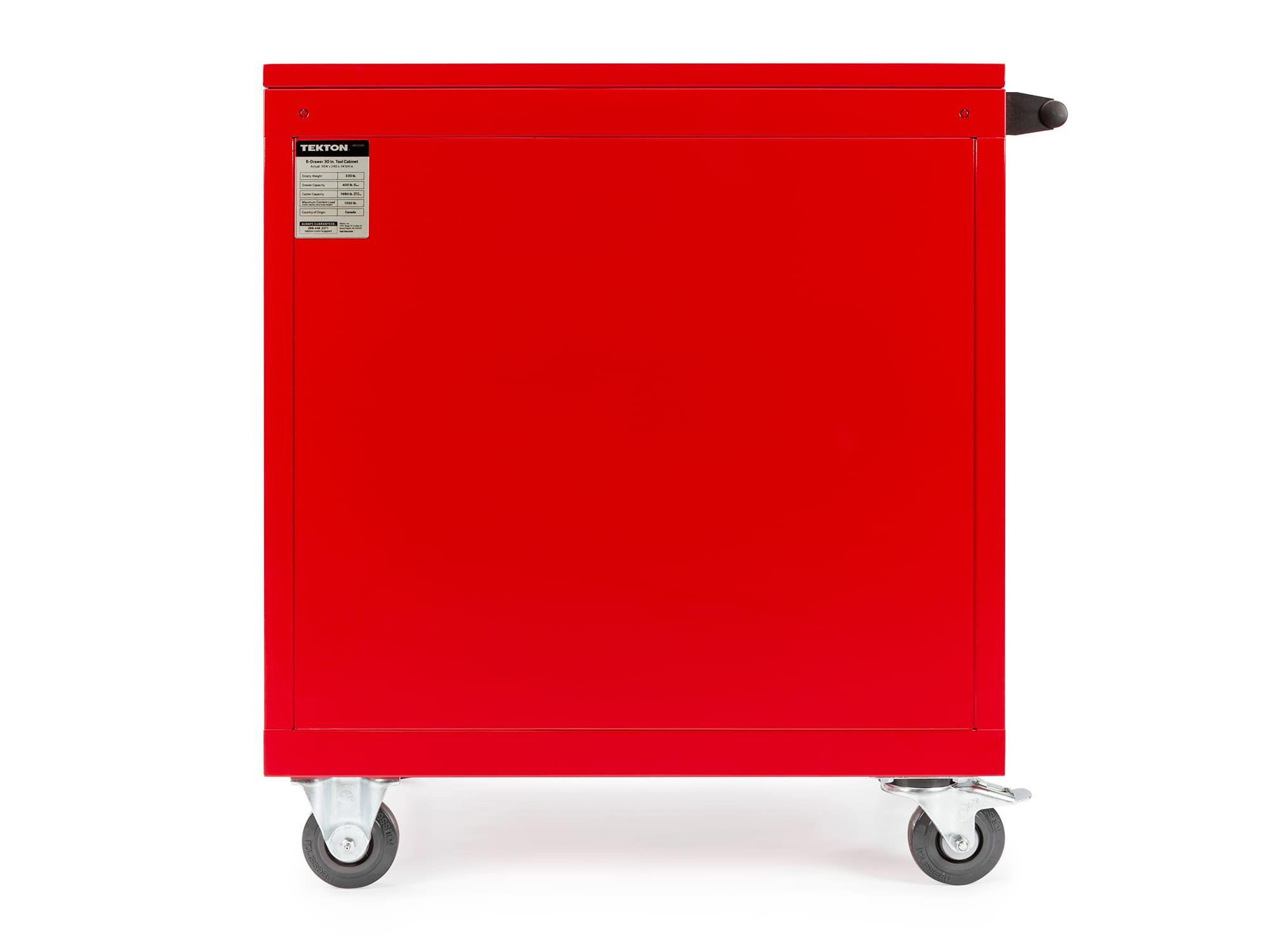 TEKTON ORG71200-T 30 Inch Wide 6-Drawer Tool Cabinet, Red (30" W x 34.25" H x 24" D)