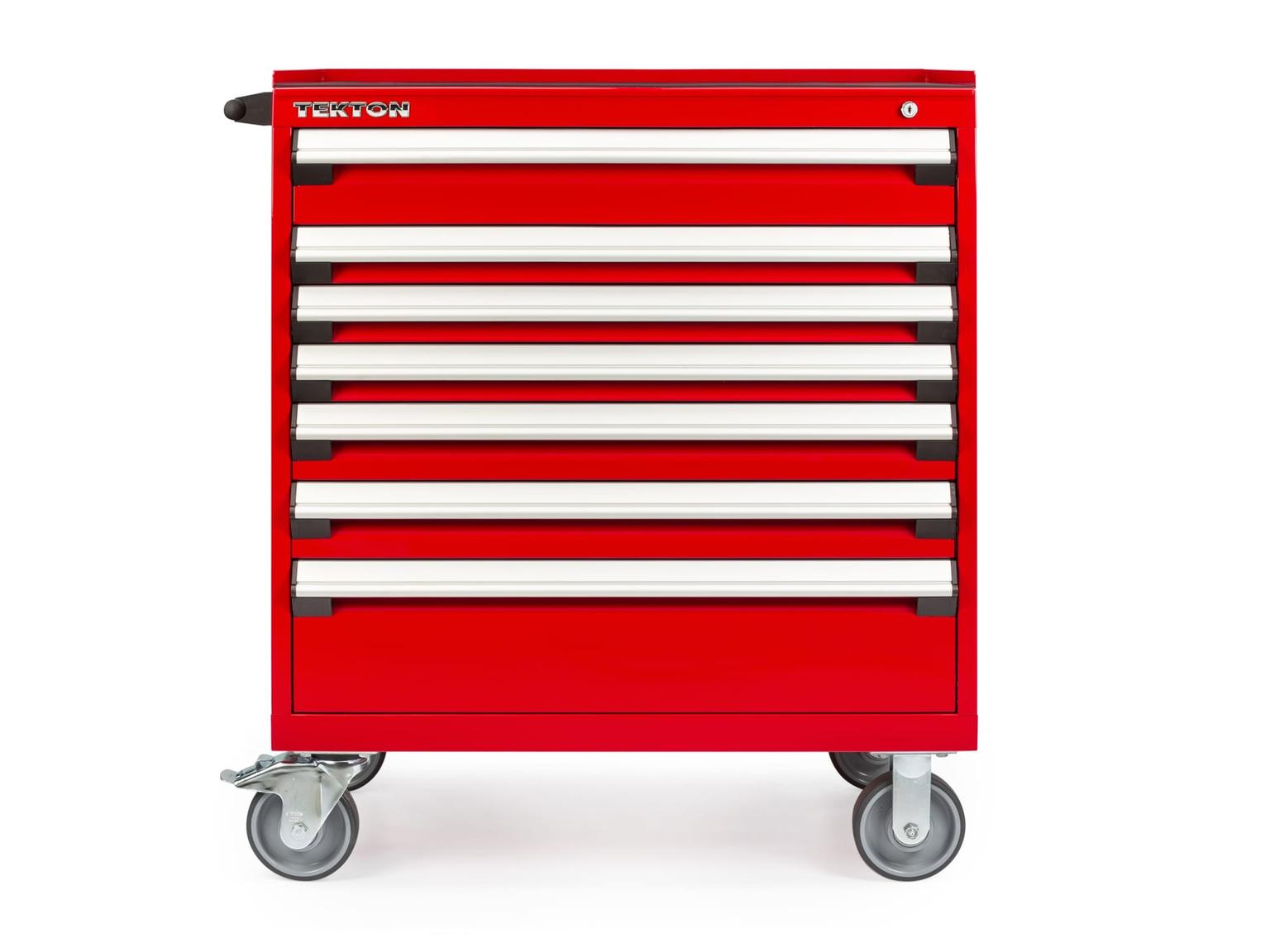 TEKTON ORG72200-T 36 Inch Wide 7-Drawer Tool Cabinet, Red (36" W x 42.5" H x 24" D)