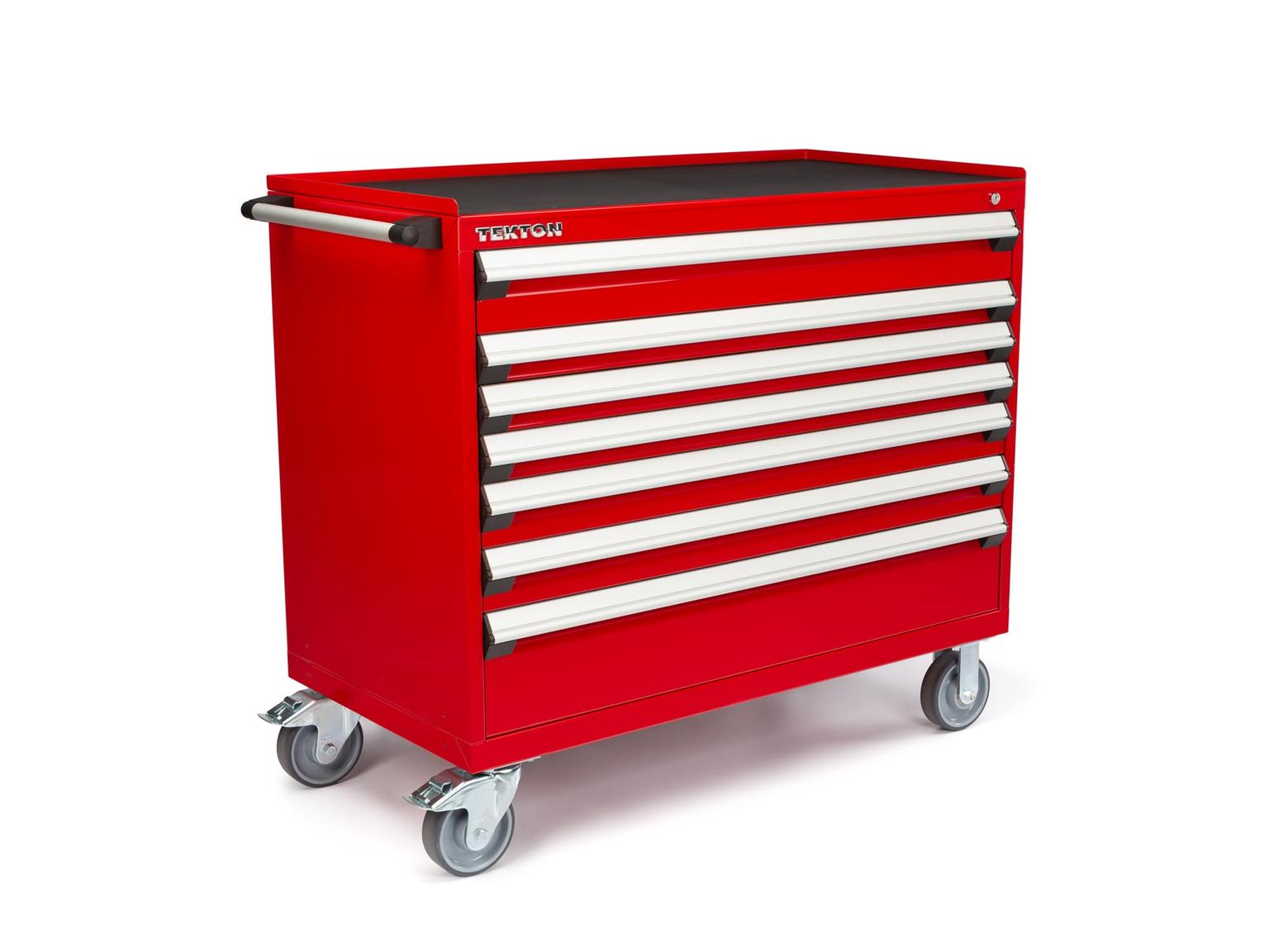 TEKTON ORG73200-T 48 Inch Wide 7-Drawer Tool Cabinet, Red (48" W x 42.5" H x 24" D)