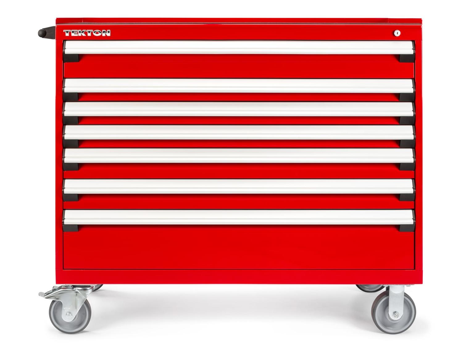 TEKTON ORG73200-T 48 Inch Wide 7-Drawer Tool Cabinet, Red (48" W x 42.5" H x 24" D)