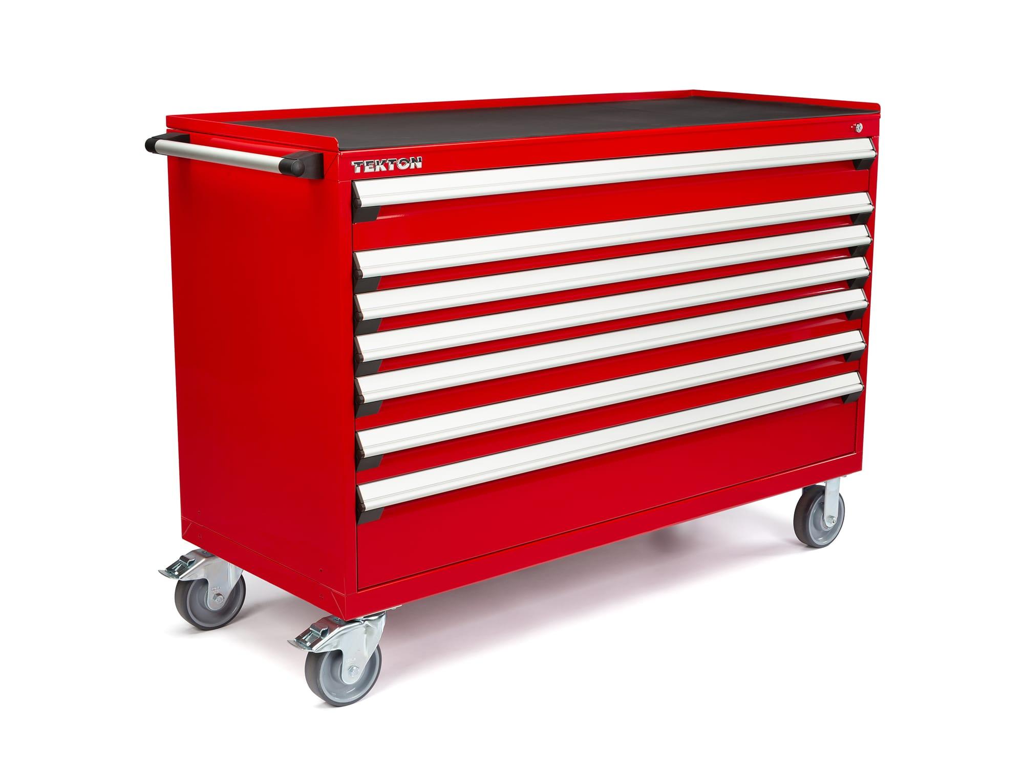 TEKTON ORG75200-T 60 Inch Wide 7-Drawer Tool Cabinet, Red (60" W x 42.5" H x 24" D)