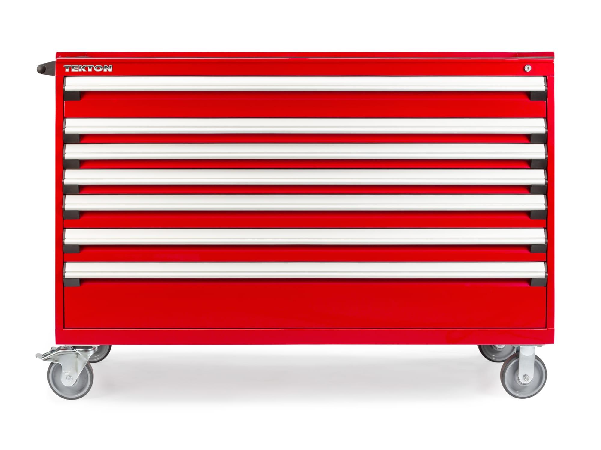 TEKTON ORG75200-T 60 Inch Wide 7-Drawer Tool Cabinet, Red (60" W x 42.5" H x 24" D)