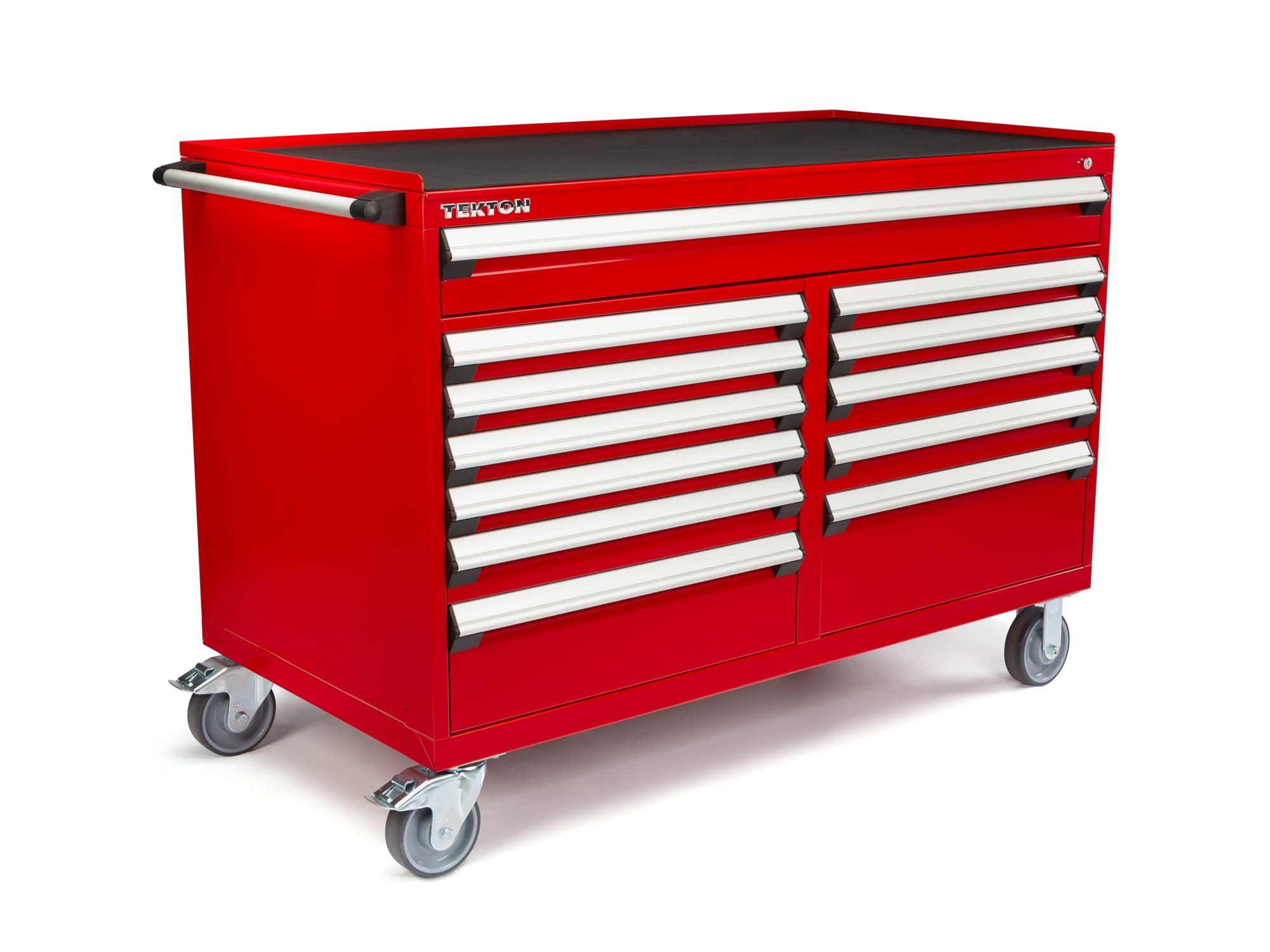 TEKTON ORG75201-T 60 Inch Wide 12-Drawer Tool Cabinet, Red (60" W x 42.5" H x 30" D)
