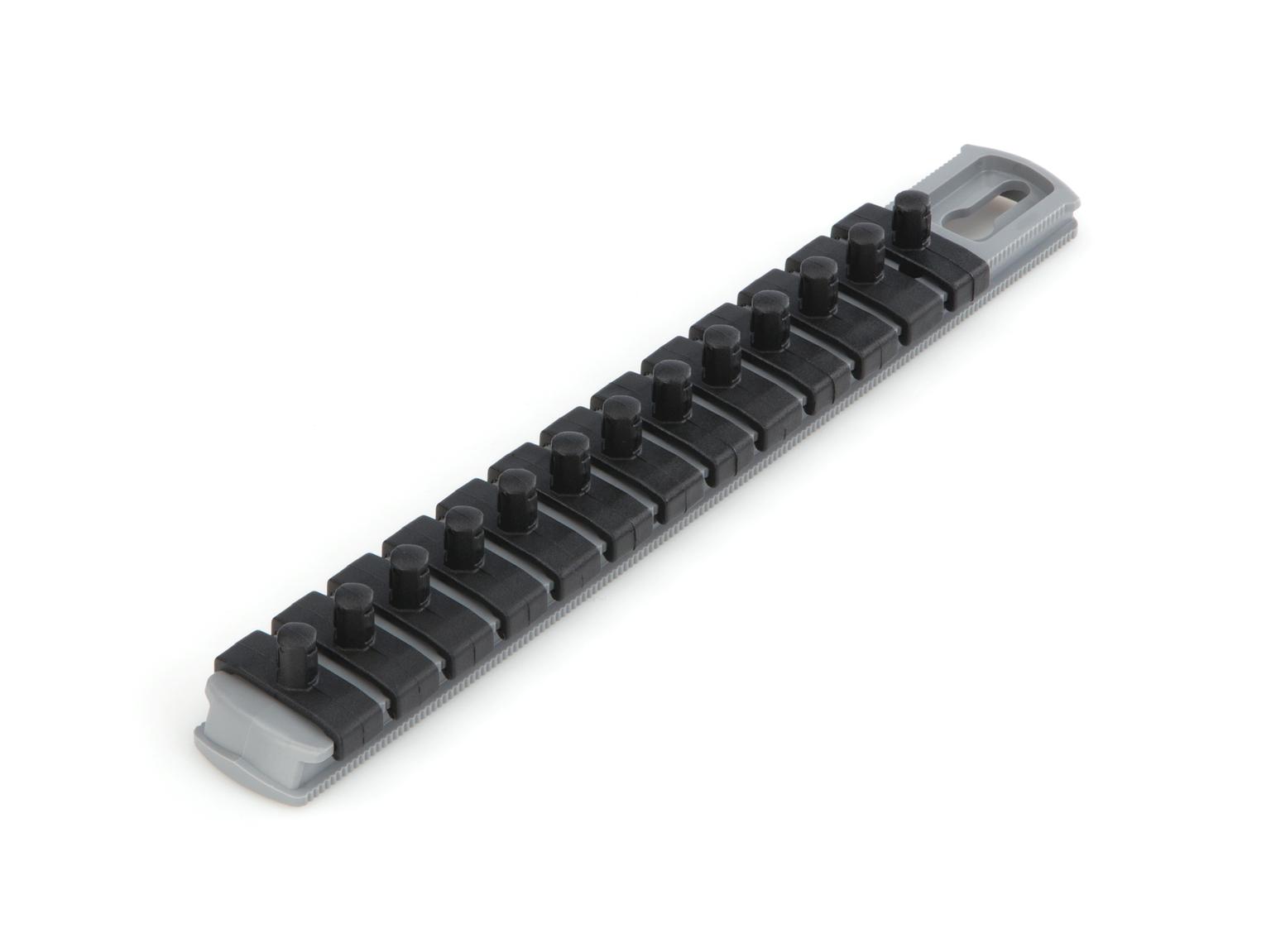 TEKTON OSR01313-T 1/4 Inch Drive x 8 Inch Socket Rail, 13 Clips (Gray)