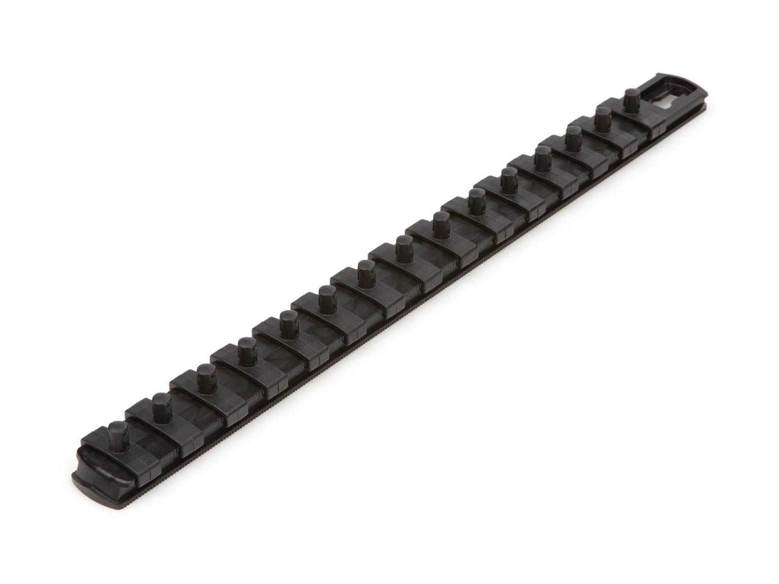 TEKTON OSR02215-T 1/4 Inch Drive x 13 Inch Socket Rail, 15 Clips (Black)