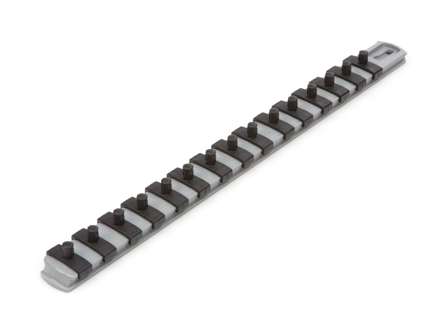 TEKTON OSR02315-T 1/4 Inch Drive x 13 Inch Socket Rail, 15 Clips (Gray)