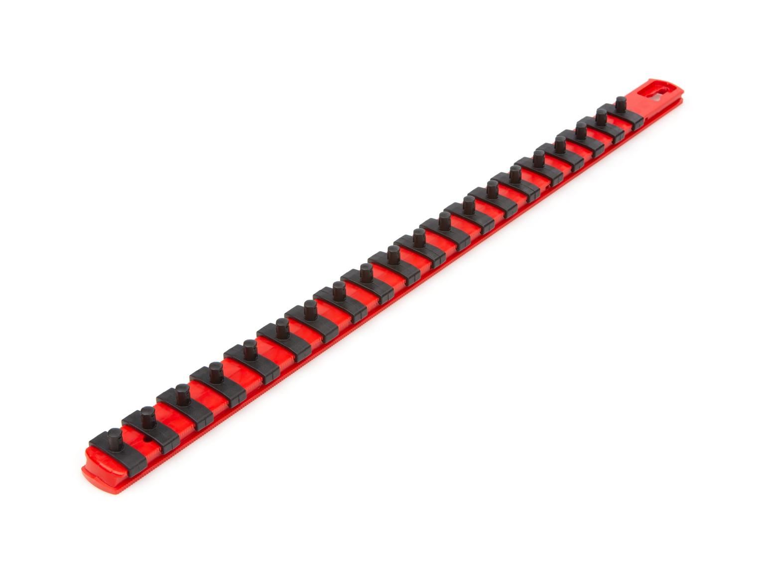 TEKTON OSR03120-T 1/4 Inch Drive x 18 Inch Socket Rail, 20 Clips (Red)
