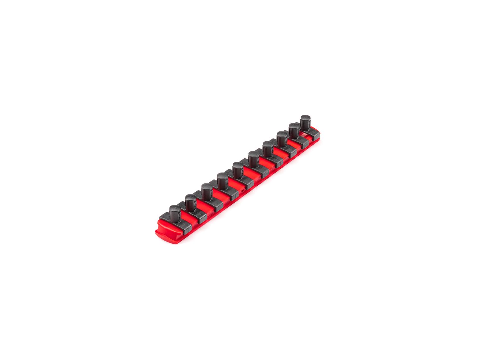 TEKTON OSR11110-T 3/8 Inch Drive x 8 Inch Socket Rail, 10 Clips (Red)