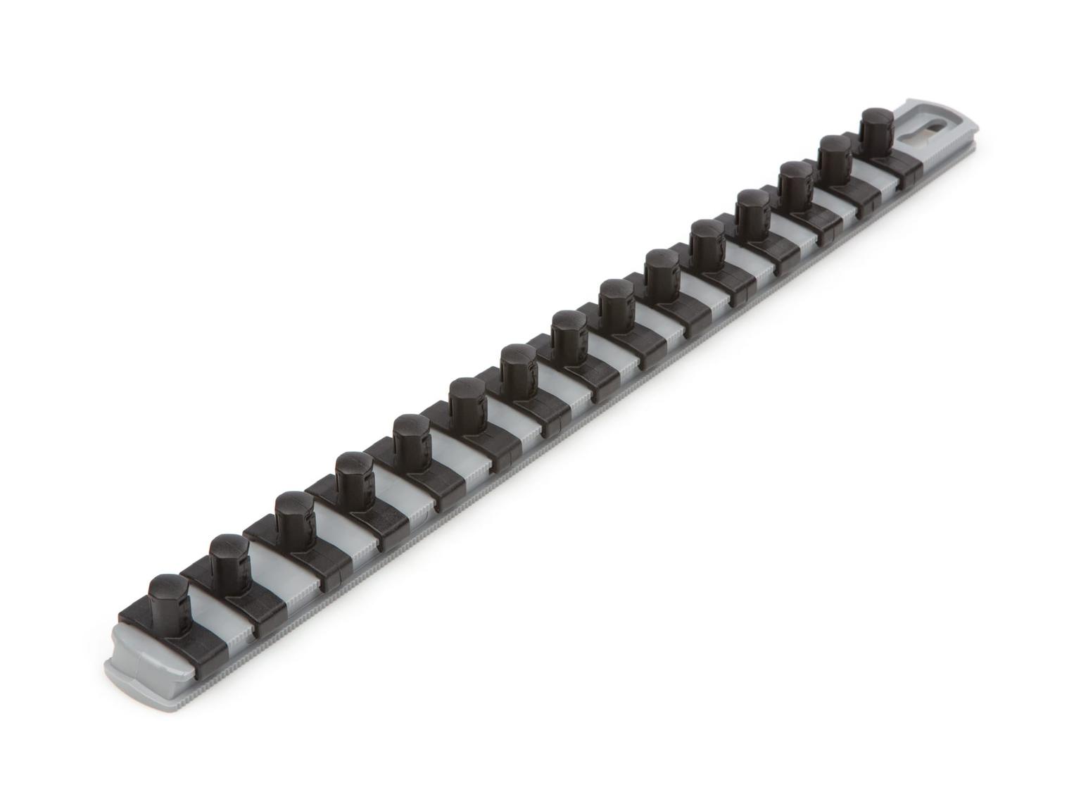 TEKTON OSR12315-T 3/8 Inch Drive x 13 Inch Socket Rail, 15 Clips (Gray)