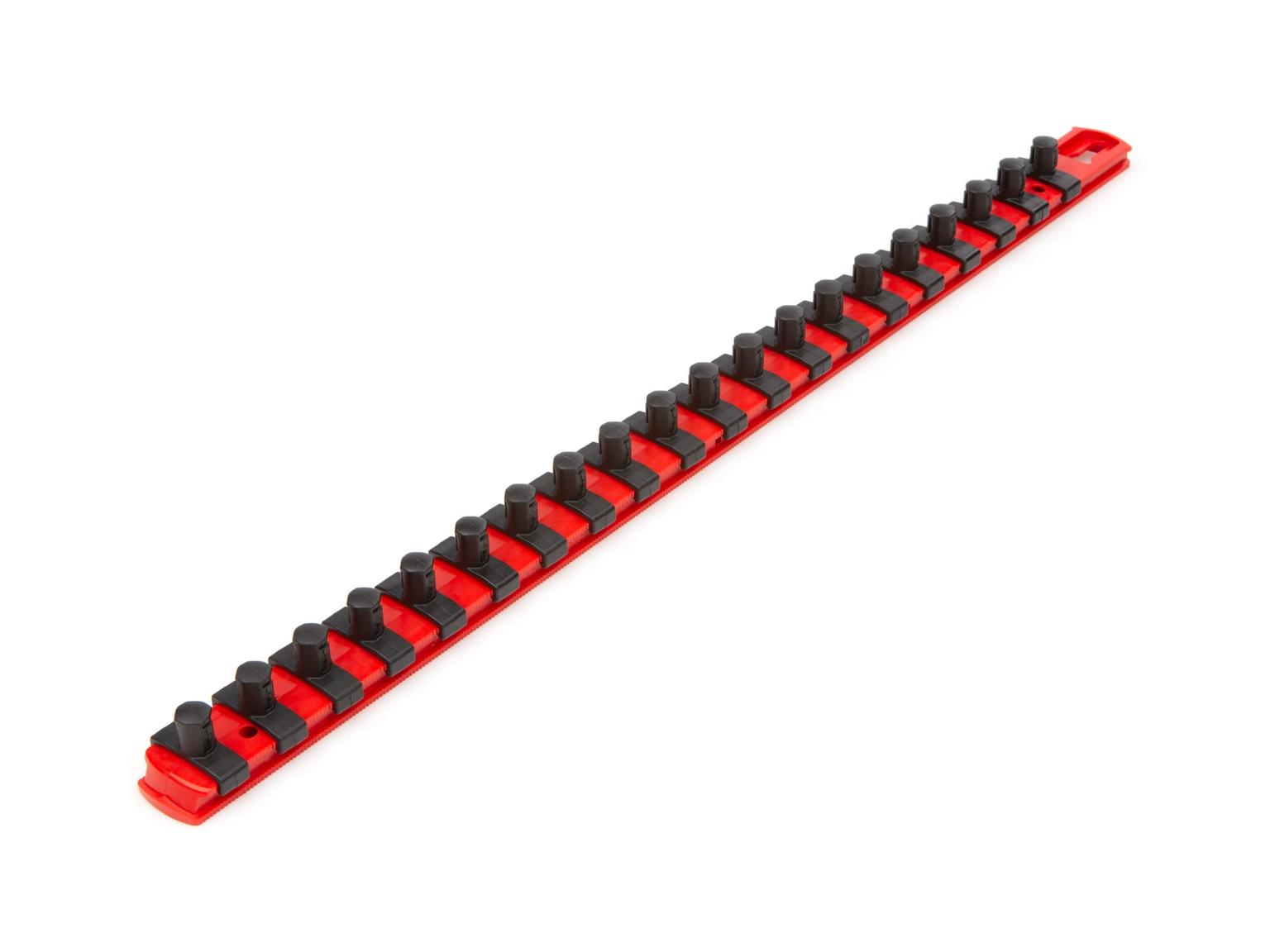 TEKTON OSR13120-T 3/8 Inch Drive x 18 Inch Socket Rail, 20 Clips (Red)