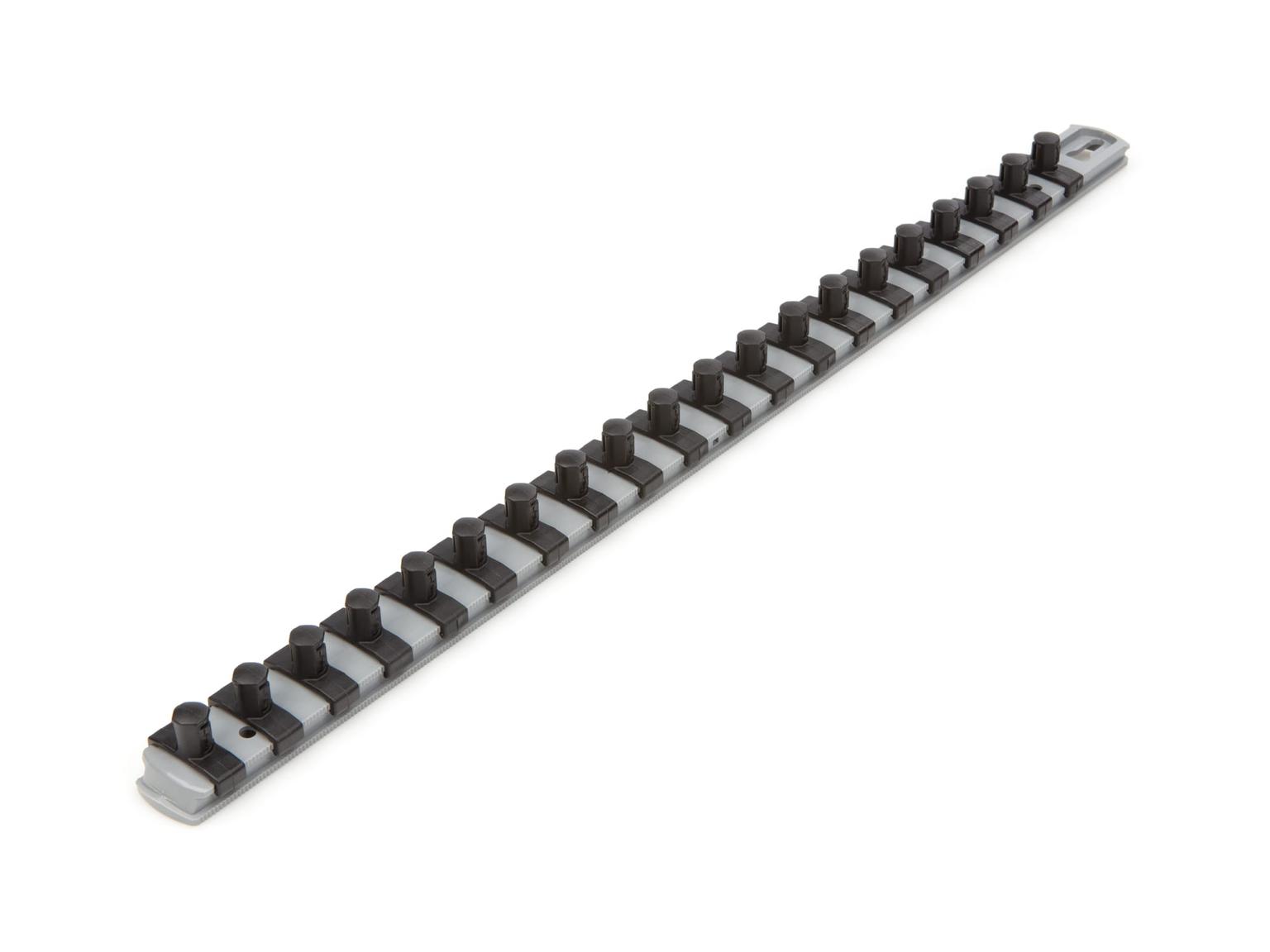 TEKTON OSR13320-T 3/8 Inch Drive x 18 Inch Socket Rail, 20 Clips (Gray)