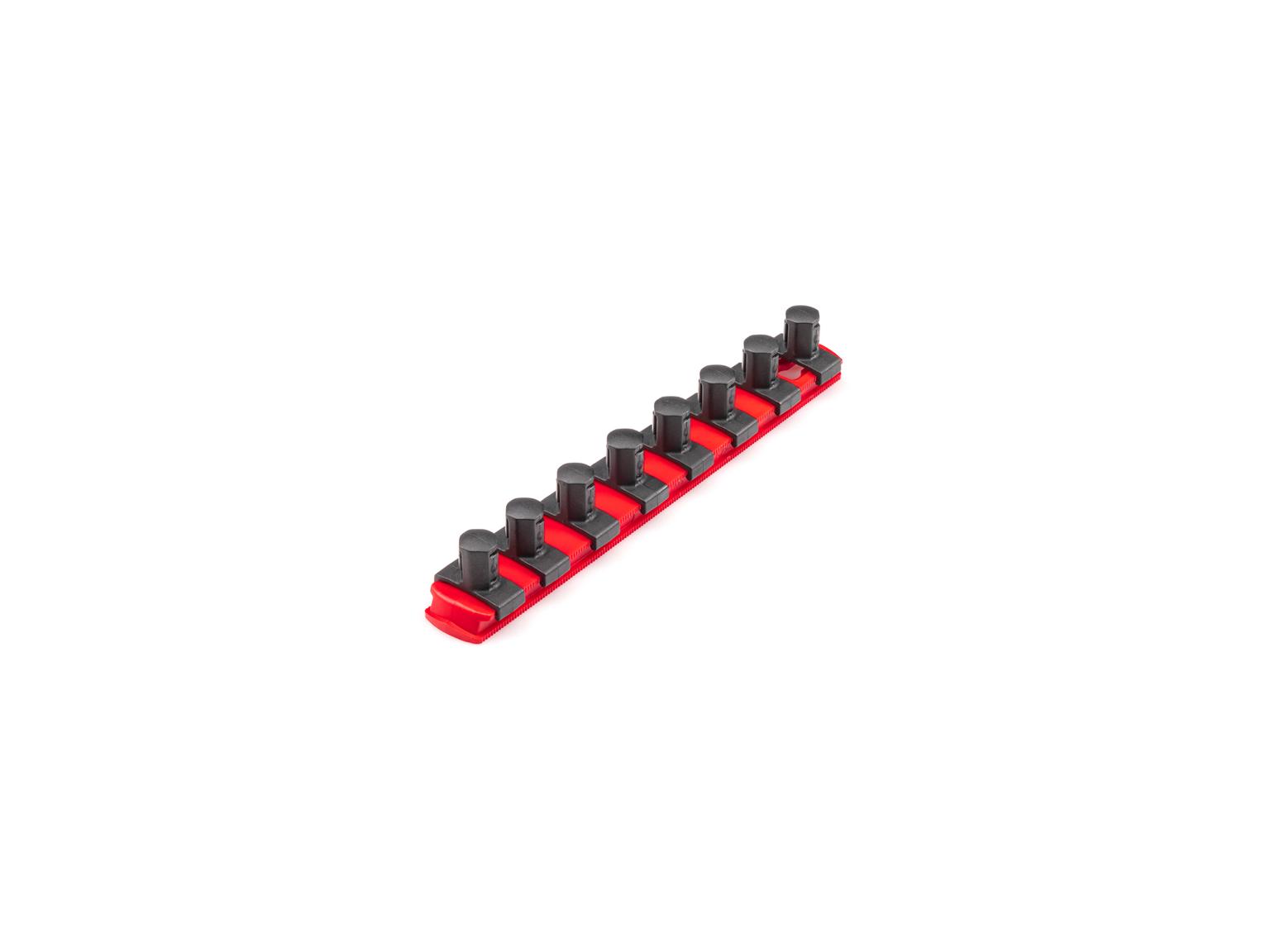 TEKTON OSR21108-T 1/2 Inch Drive x 8 Inch Socket Rail, 8 Clips (Red)