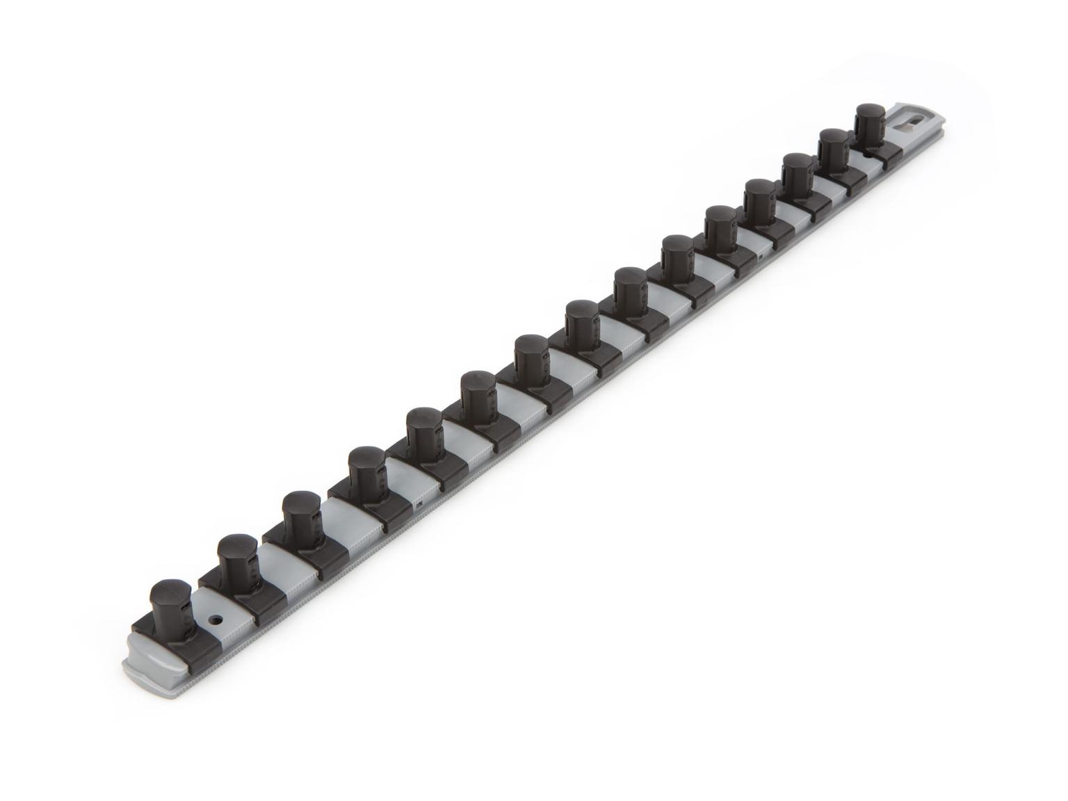 TEKTON OSR23315-T 1/2 Inch Drive x 18 Inch Socket Rail, 15 Clips (Gray)